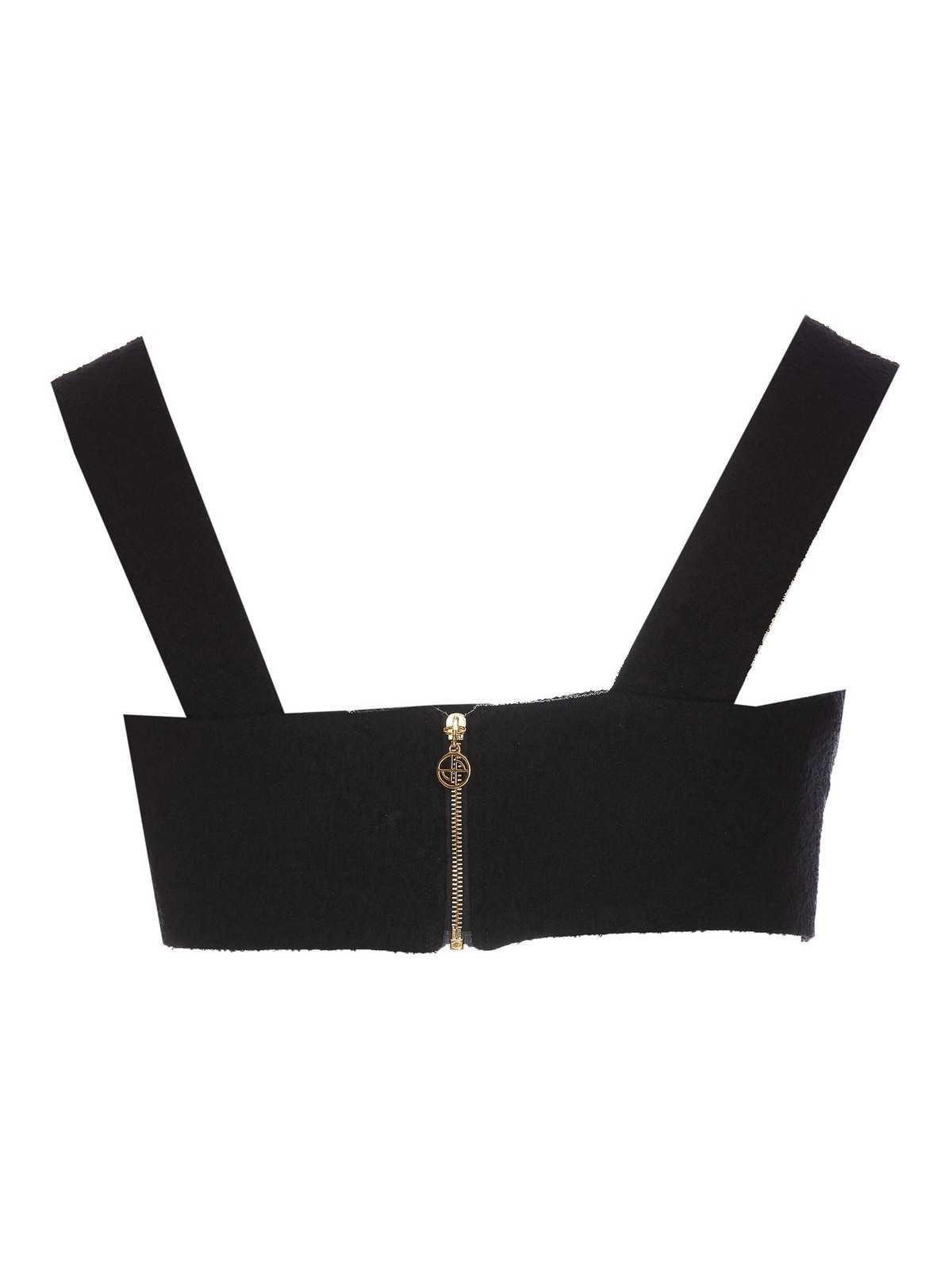 Shop Patou Corsage Cropped Top In Black