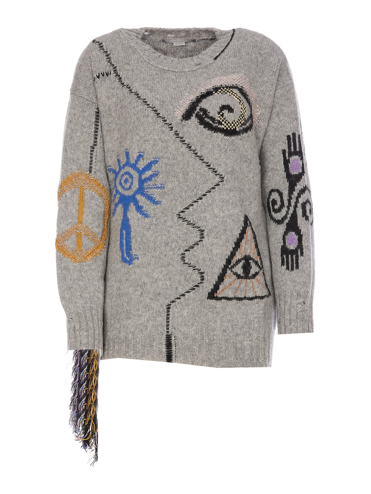 Shop Stella Mccartney Folk Artwork Sweater In Multicolour