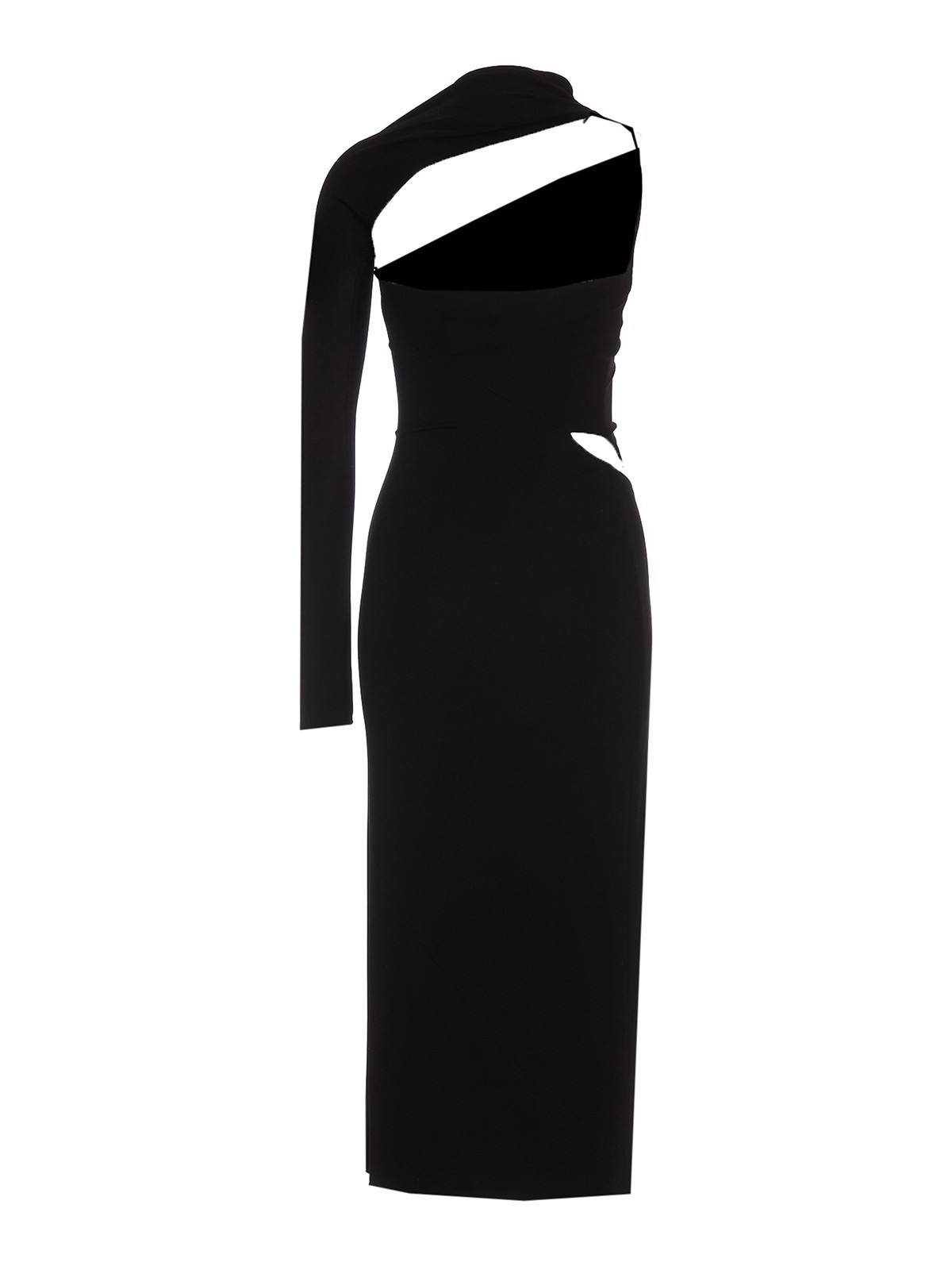 Shop Versace Cut Out Long Dress In Black