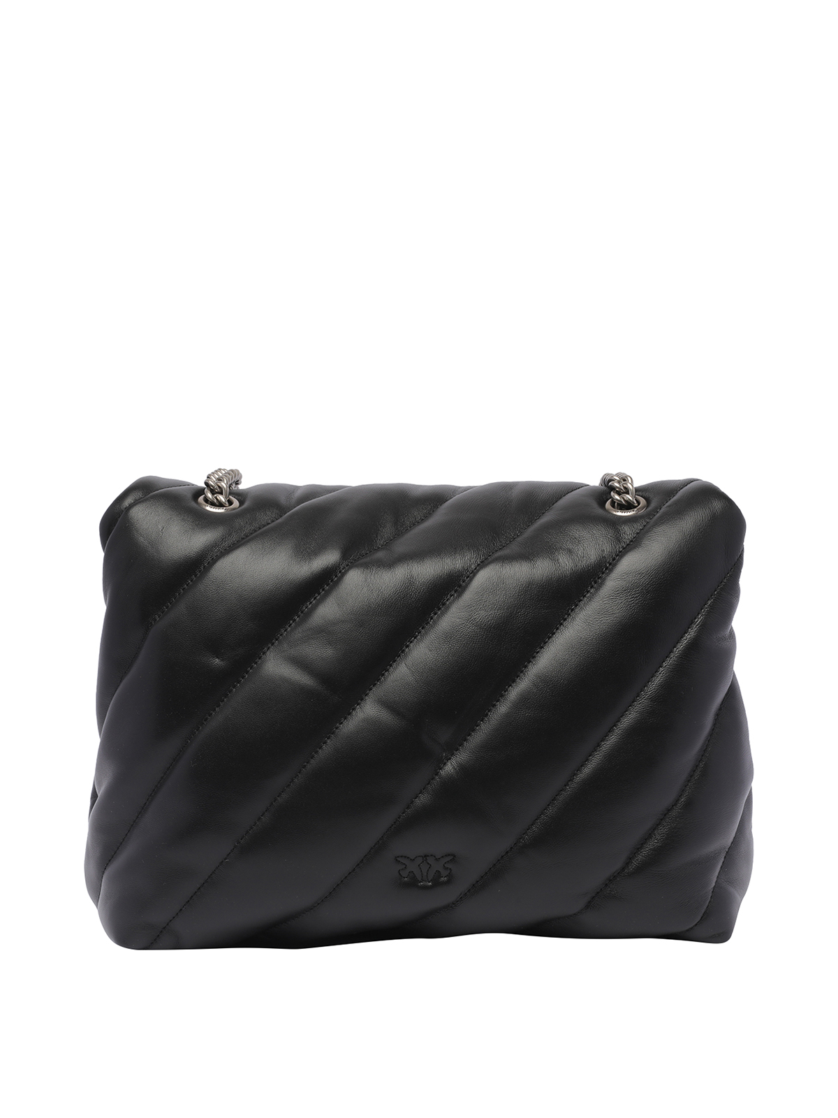 Shop Pinko Big Love Puff Shoulder Bag In Black