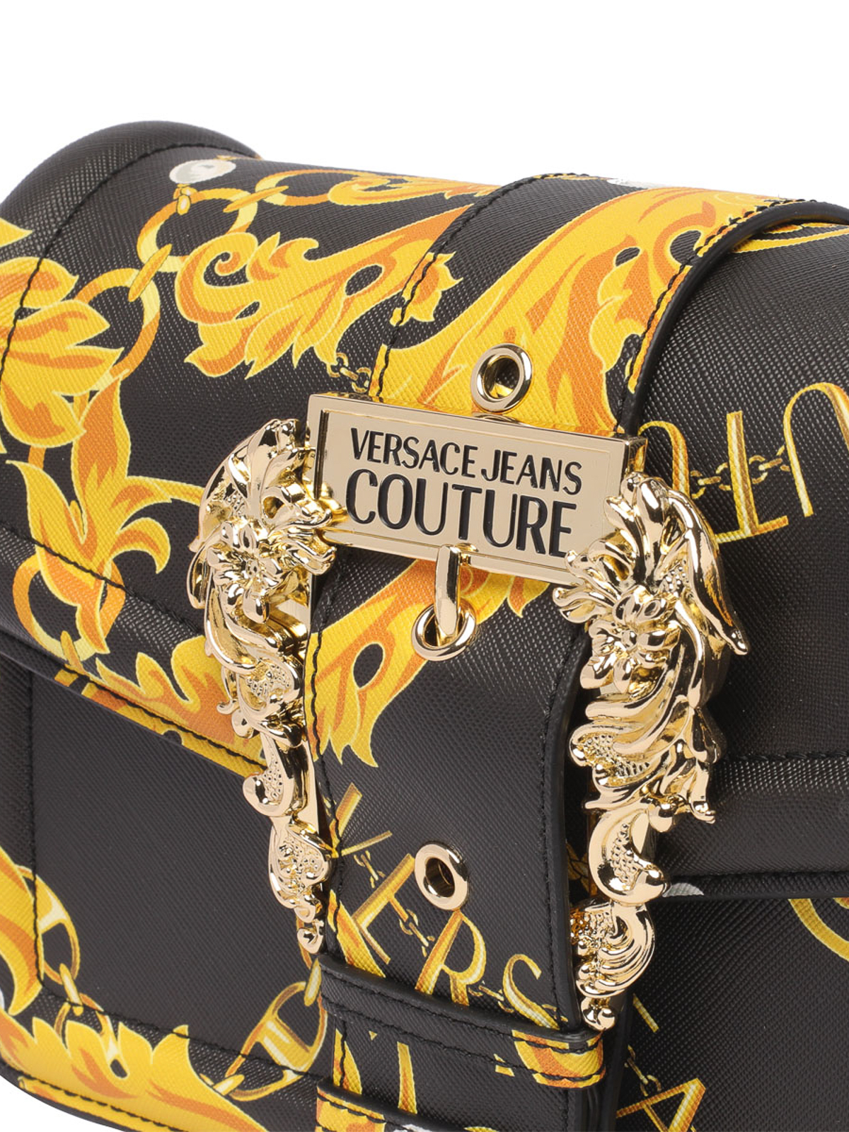 VERSACE◆ブランドロゴ クロスボディバッグ メドゥーサ ビギー クロスボディ バッグ ブラック,ゴールド
