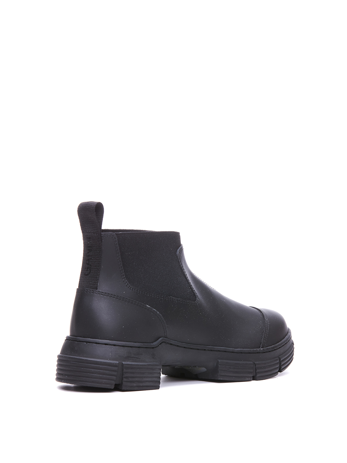 【GANNI】サイドゴア Ankle boots Black Boot Ganni Chelsea in vegan leather with black croco effect