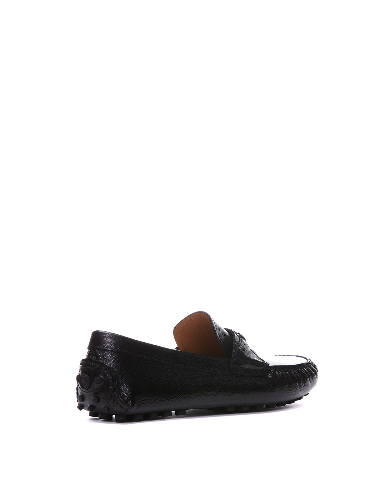 Shop Ferragamo Black Gancini Loafers