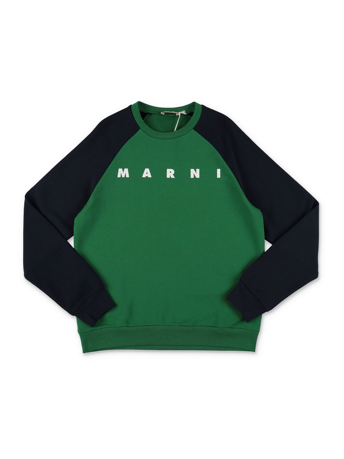 Marni Kids' Colour-block Cotton Sweatshirt In Green