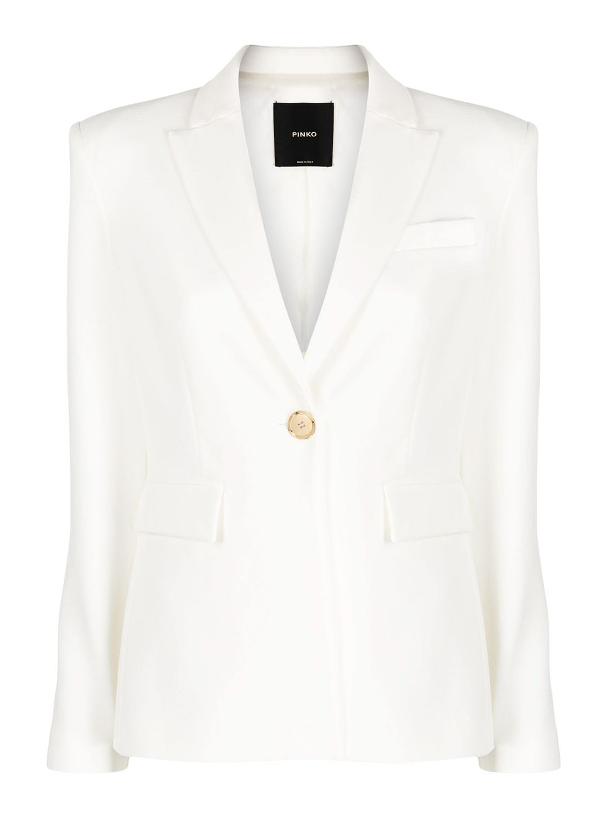 Pinko Single-breasted Tailored Blazer In White