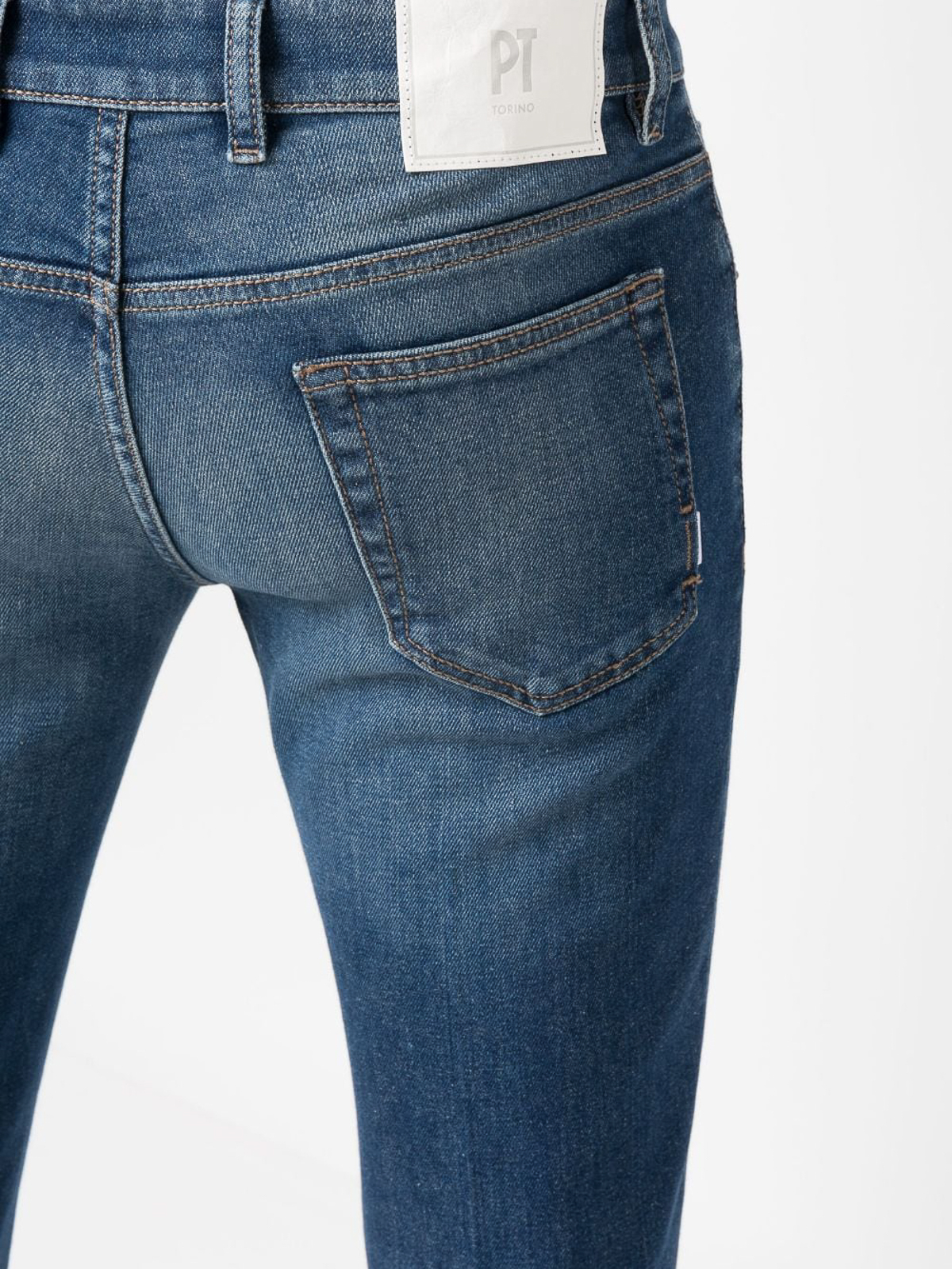 Shop Pt Torino Cropped Jeans In Blue