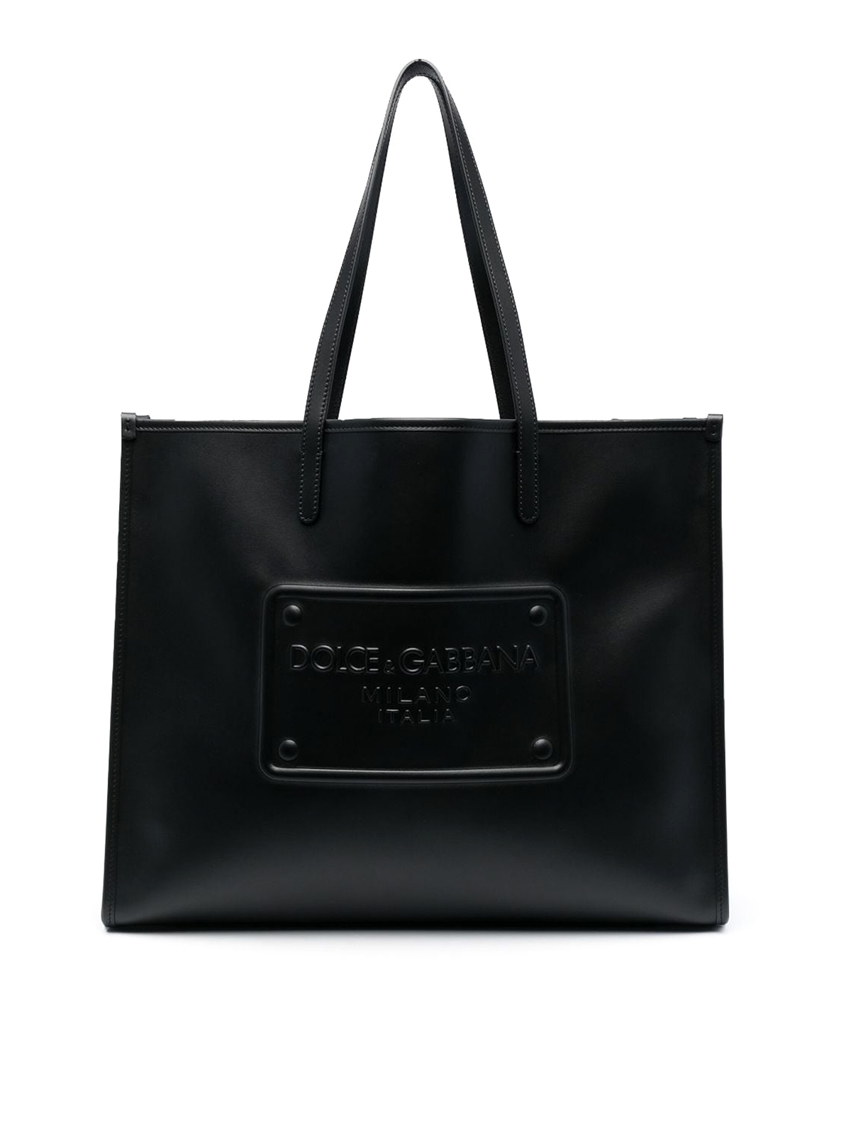 Dolce & Gabbana Logo Embossed Bag In Black