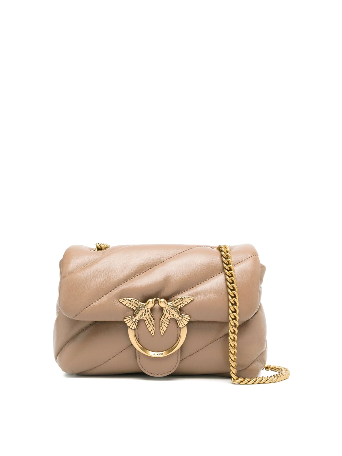 Pinko Pinko Mini Love Puff Crossbody Bag in Brown