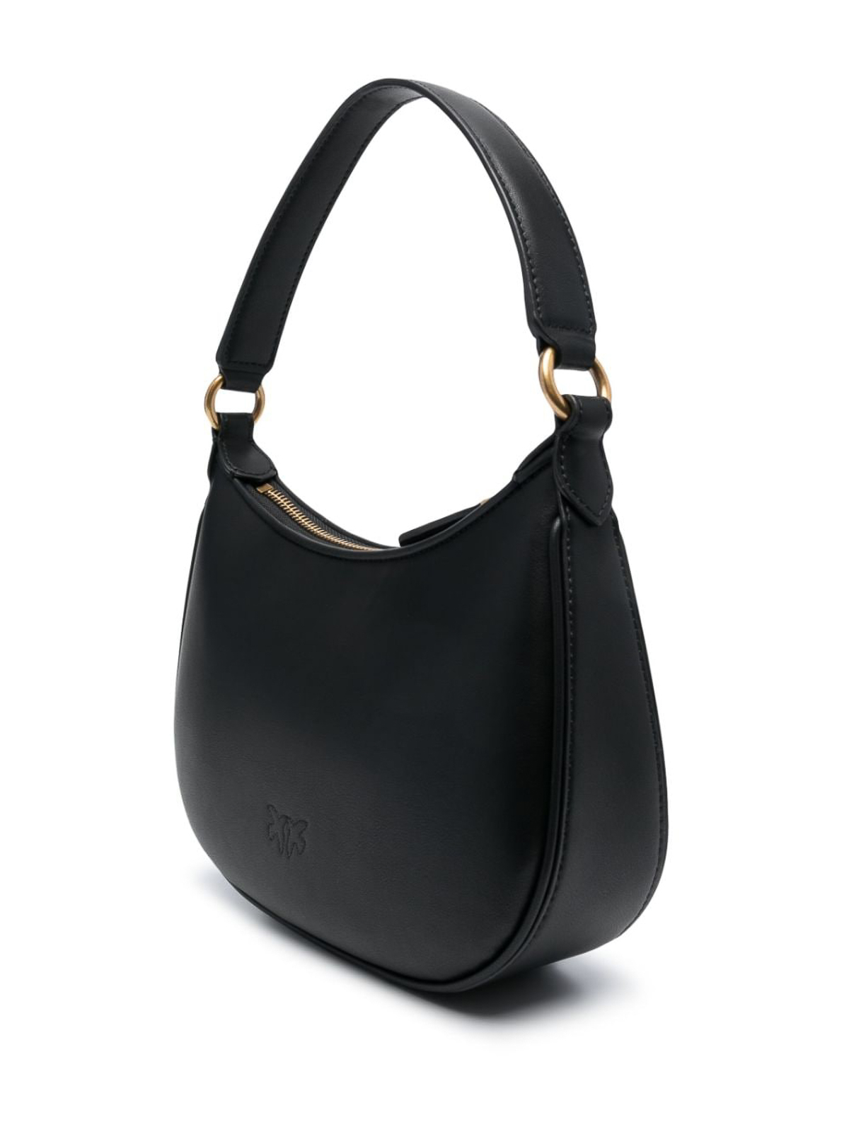 Pinko Pinko Half Moon Leather Bag in Black - Black