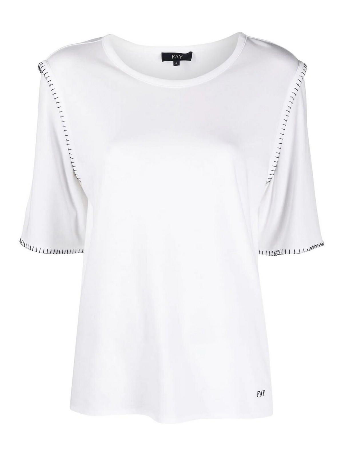 Fay Embroidered Tee In White