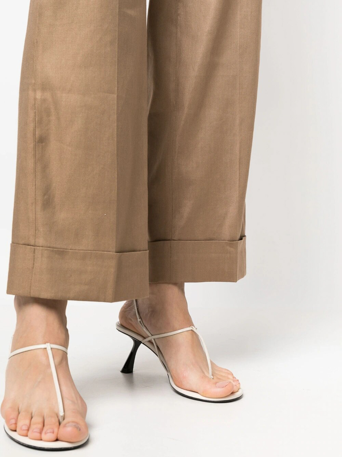Shop Peserico Streight Leg Trusers In Brown