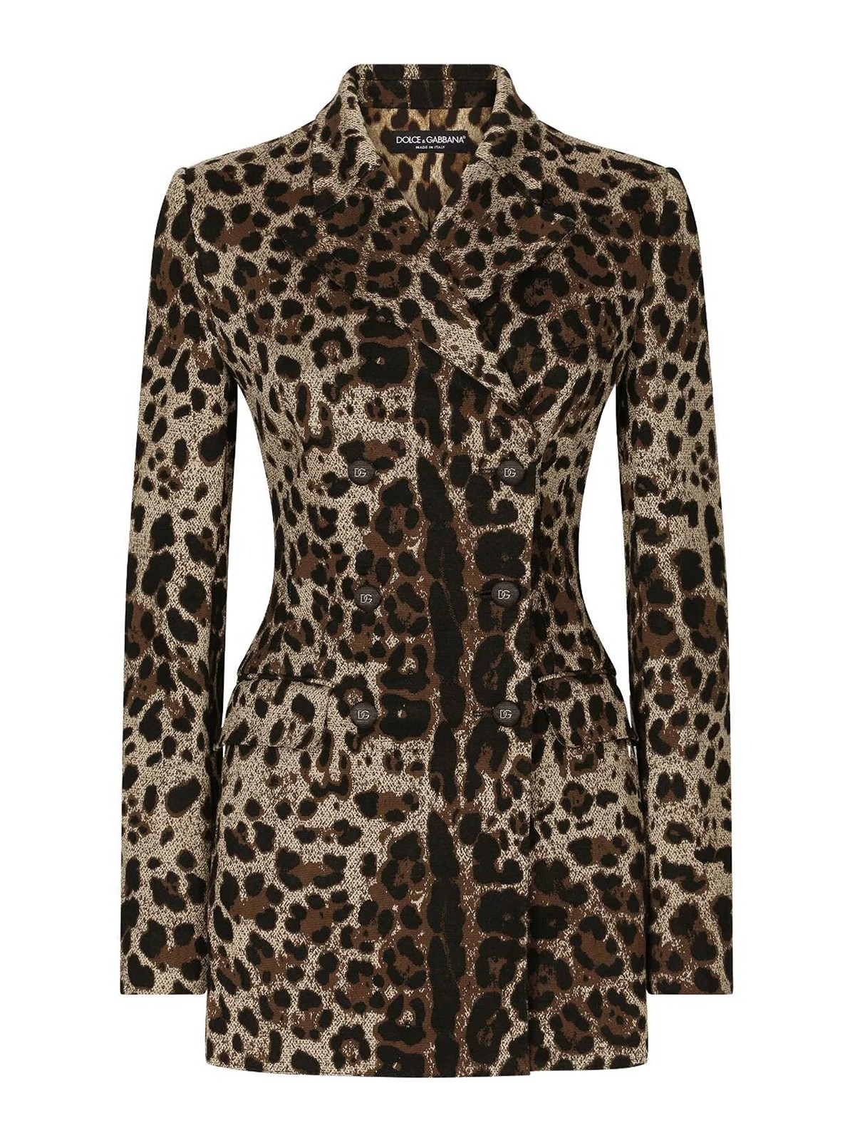 Shop Dolce & Gabbana Leo Print Jacket In Brown