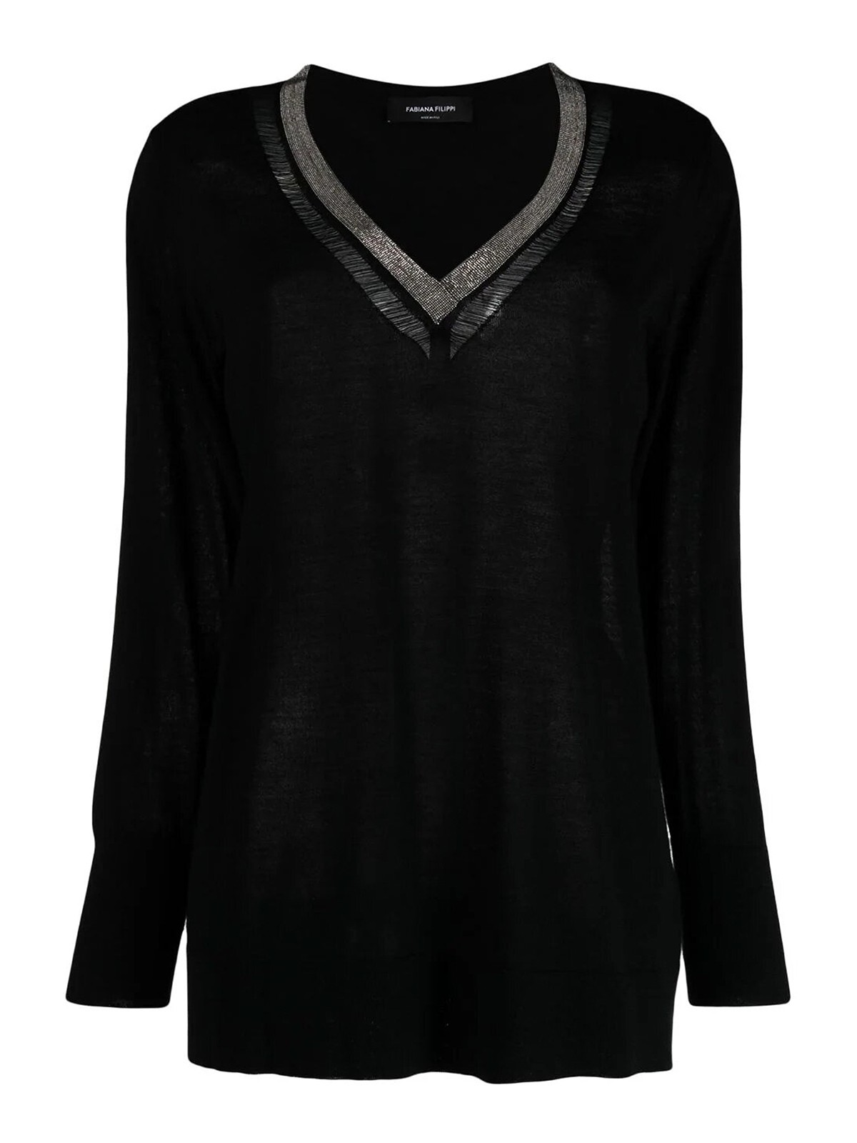 Shop Fabiana Filippi Embellished Sweater In Black