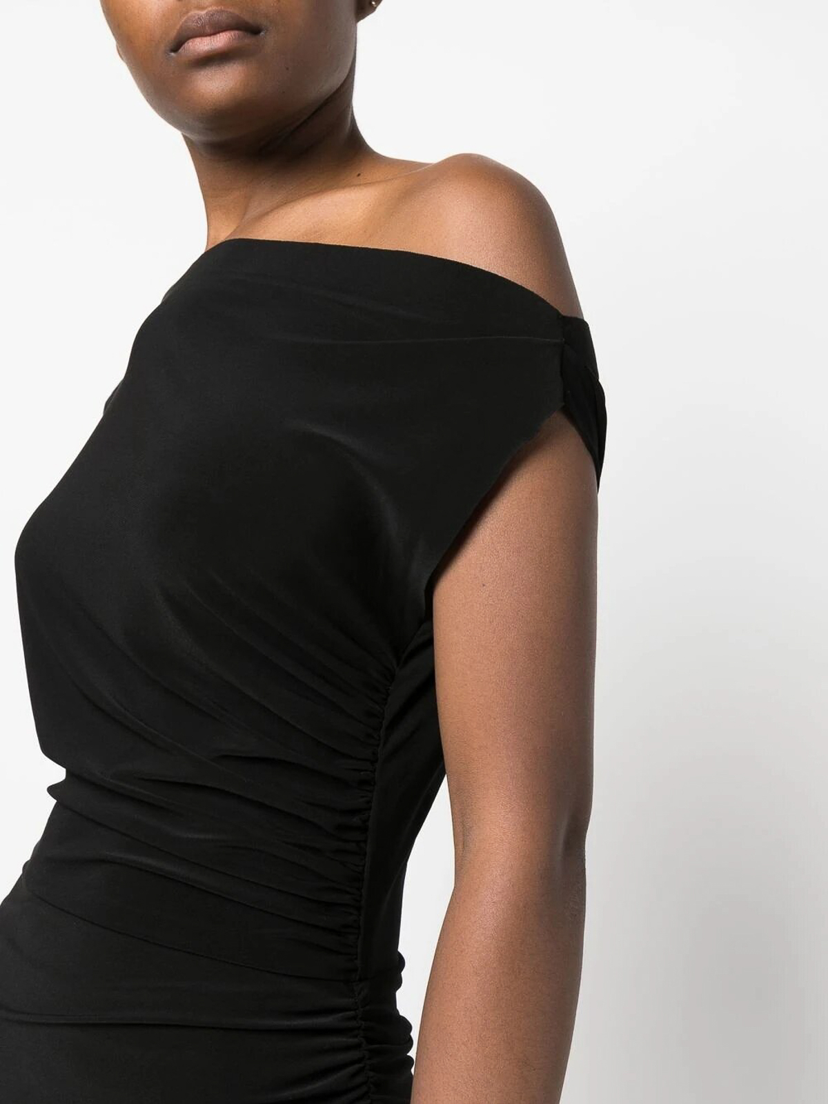 open lace back dress Norma Kamali One Shoulder Diagonal Tunic