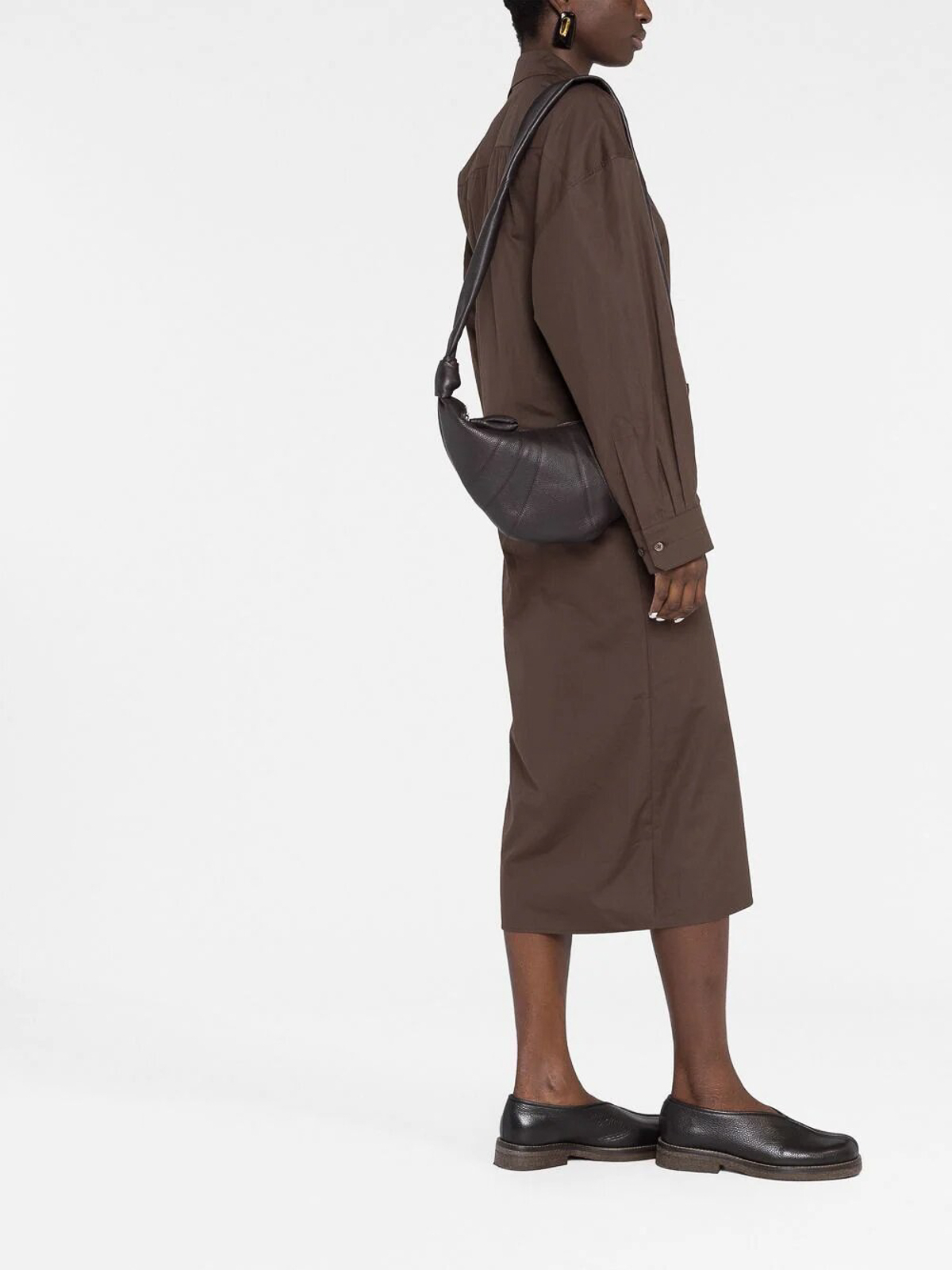 Shop Lemaire Small Croissant Bag In Brown