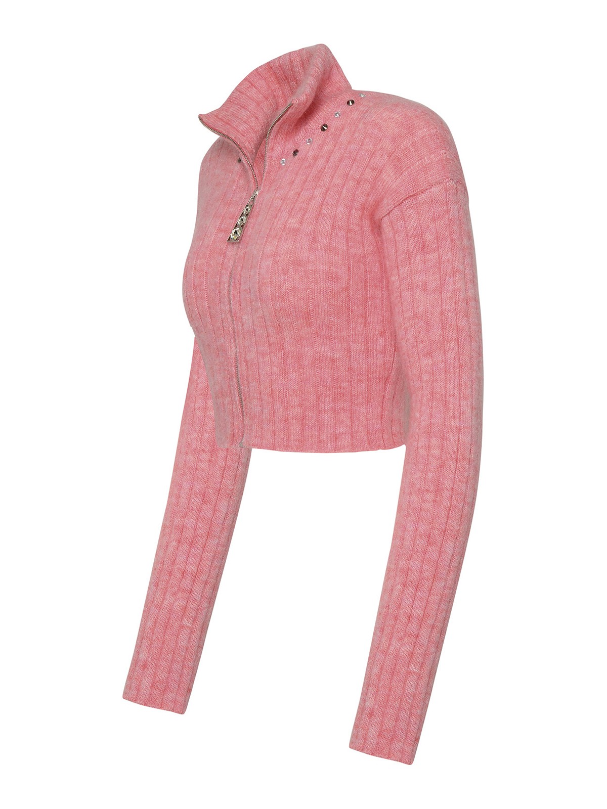 Shop Alessandra Rich Pink Virgin Wool Blend Sweater In Nude & Neutrals