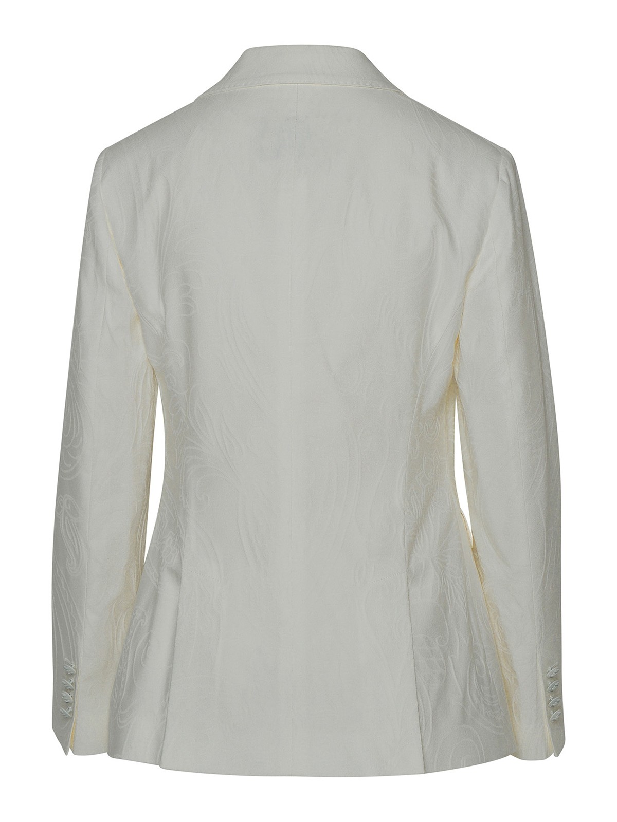 Shop Etro Ivory Cotton Blend Blazer In White