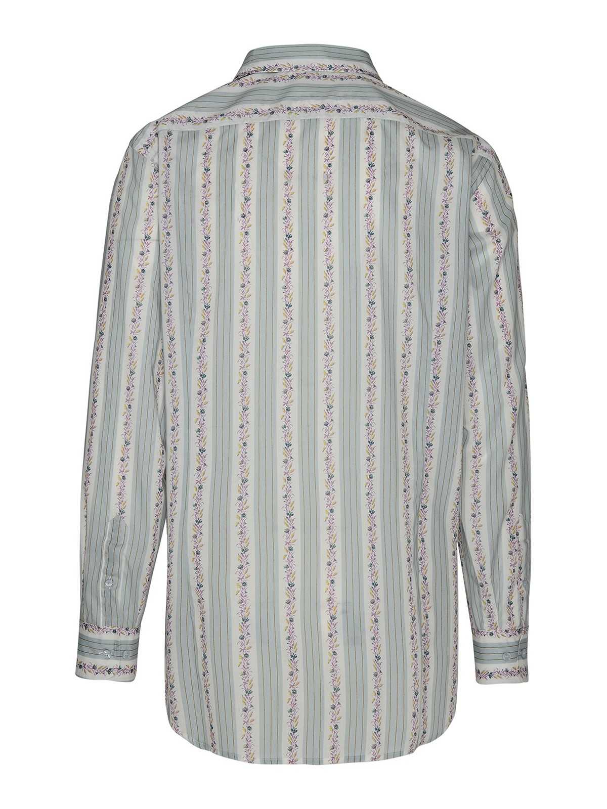 Shop Etro Roma Shirt In Water Green Cotton In White