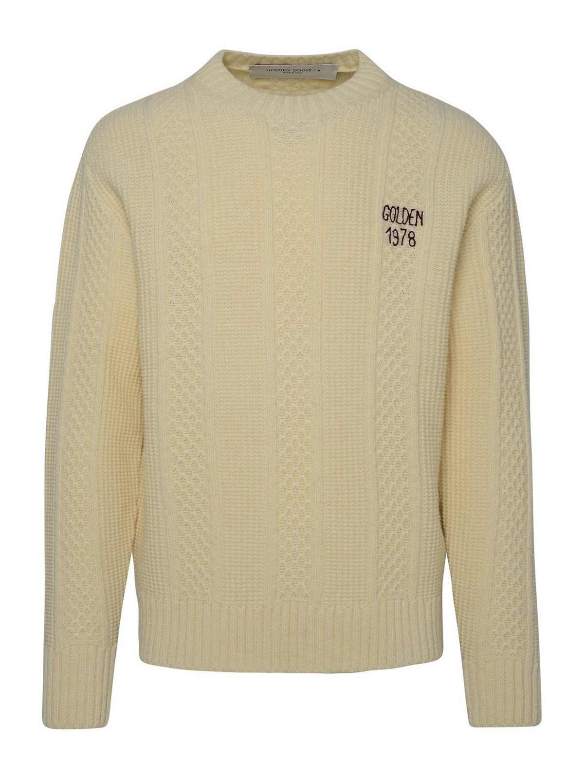 Shop Golden Goose Ivory Virgin Wool Sweater In Beige