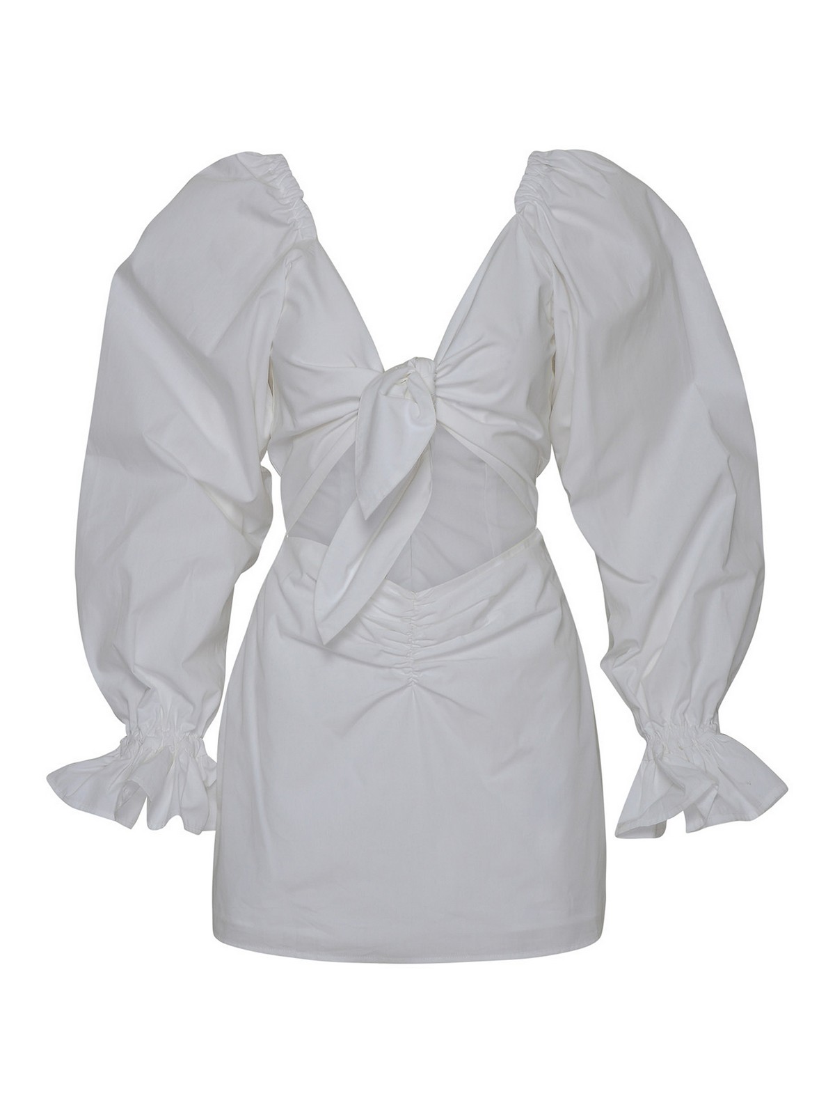 House Of Amen Bow Dress In White Cotton
