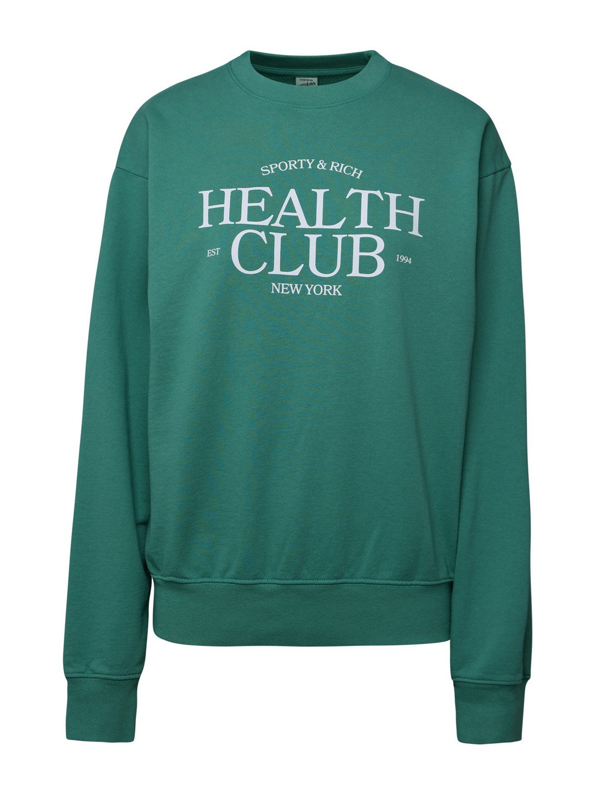 Sporty & Rich Light blue cotton sweatshirt | CR855FADEDTEALWHITE