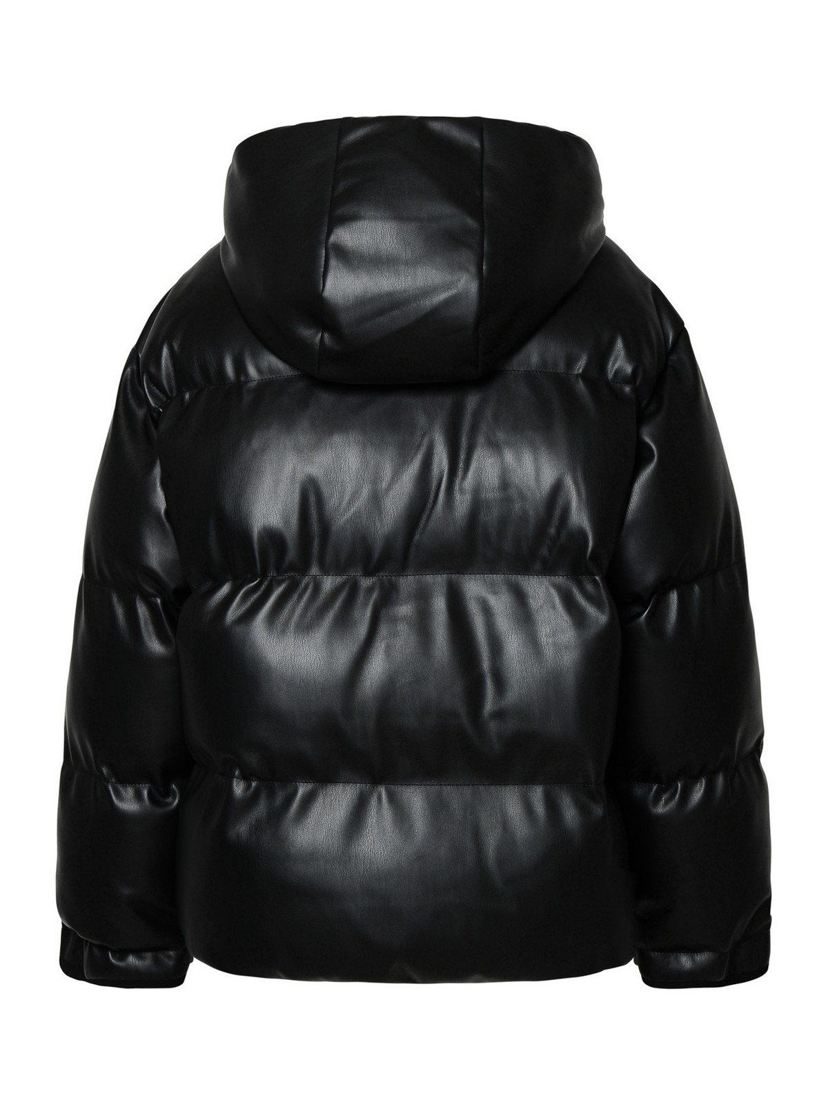 Shop Stella Mccartney Black Faux Leather Altermat Down Jacket