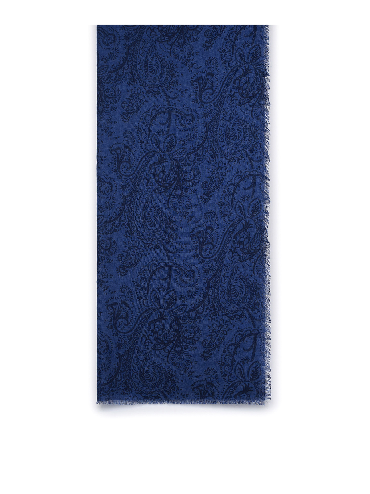 Shop Etro Blue Cashmere And Silk Scarf