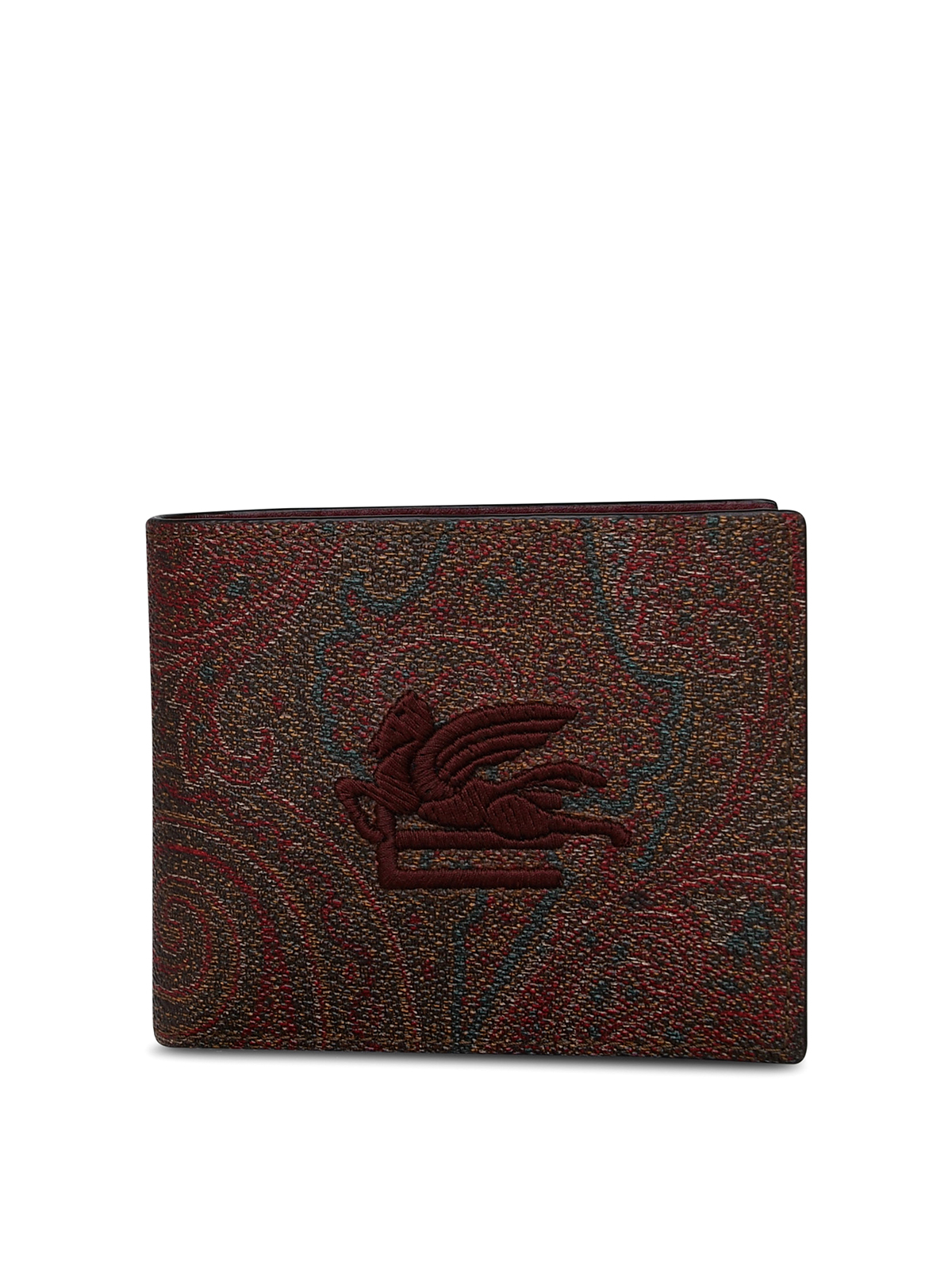 Etro Brown Cotton Wallet In Dark Red