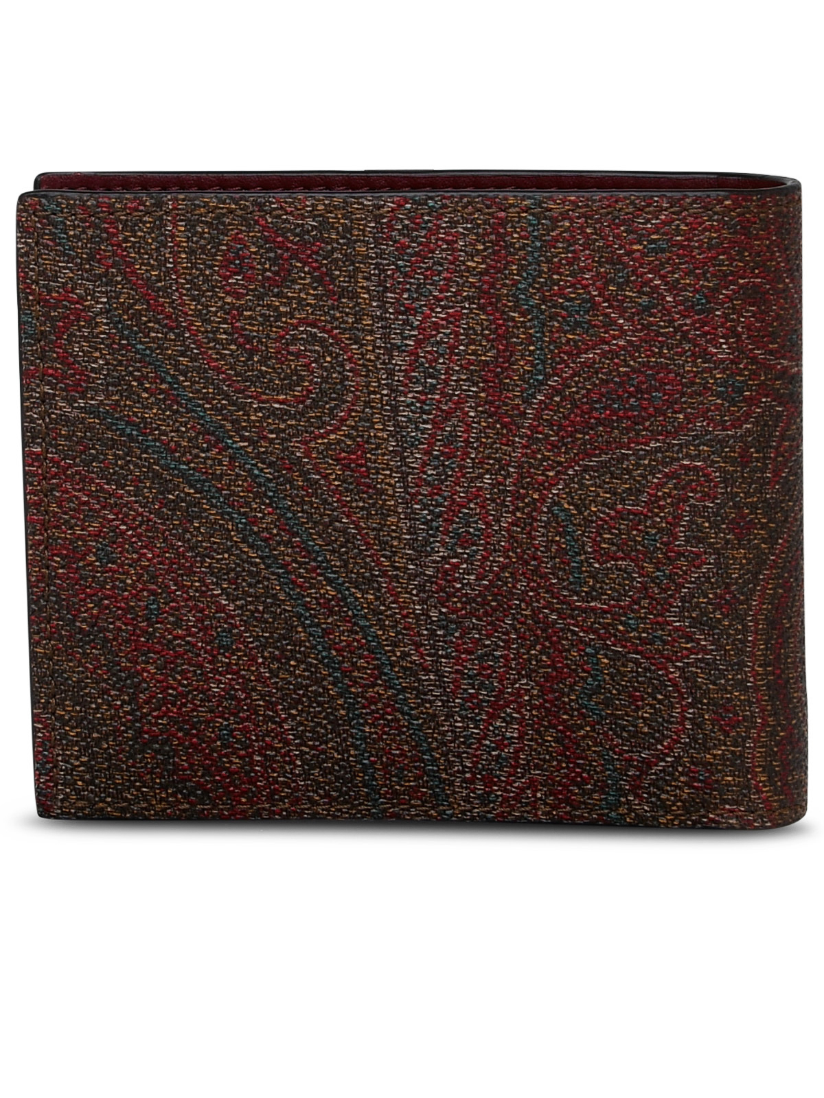 Shop Etro Brown Cotton Wallet In Dark Red