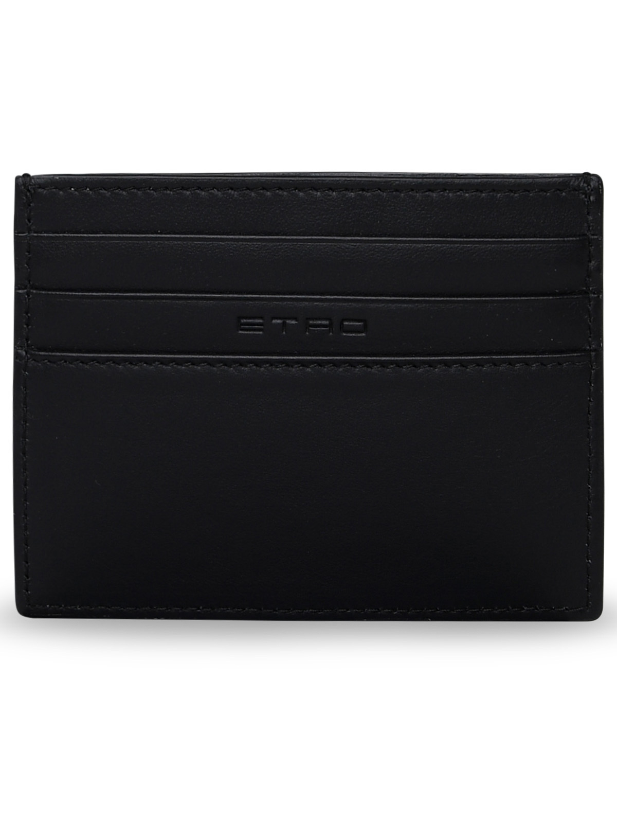 Shop Etro Card Holder In Black Leather