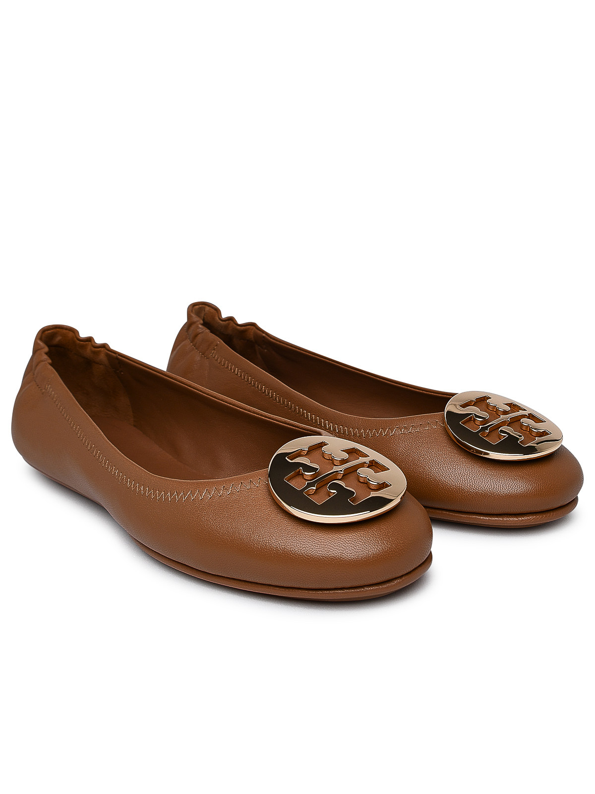 Flat Shoes Tory Burch - Claire Ballerina In Brown Leather - 50939232