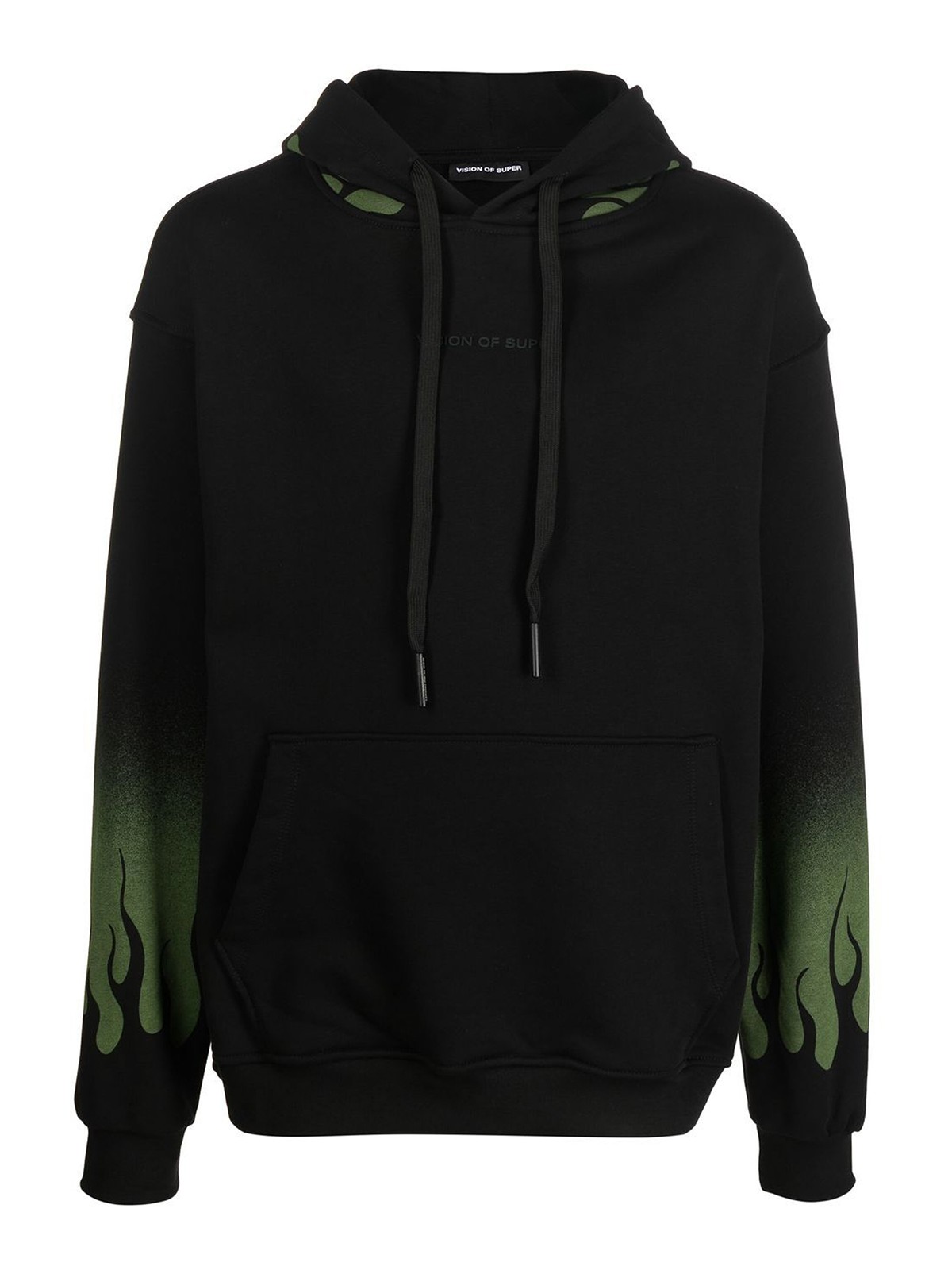 Vision Of Super Hoodie With Negative Flames In Black