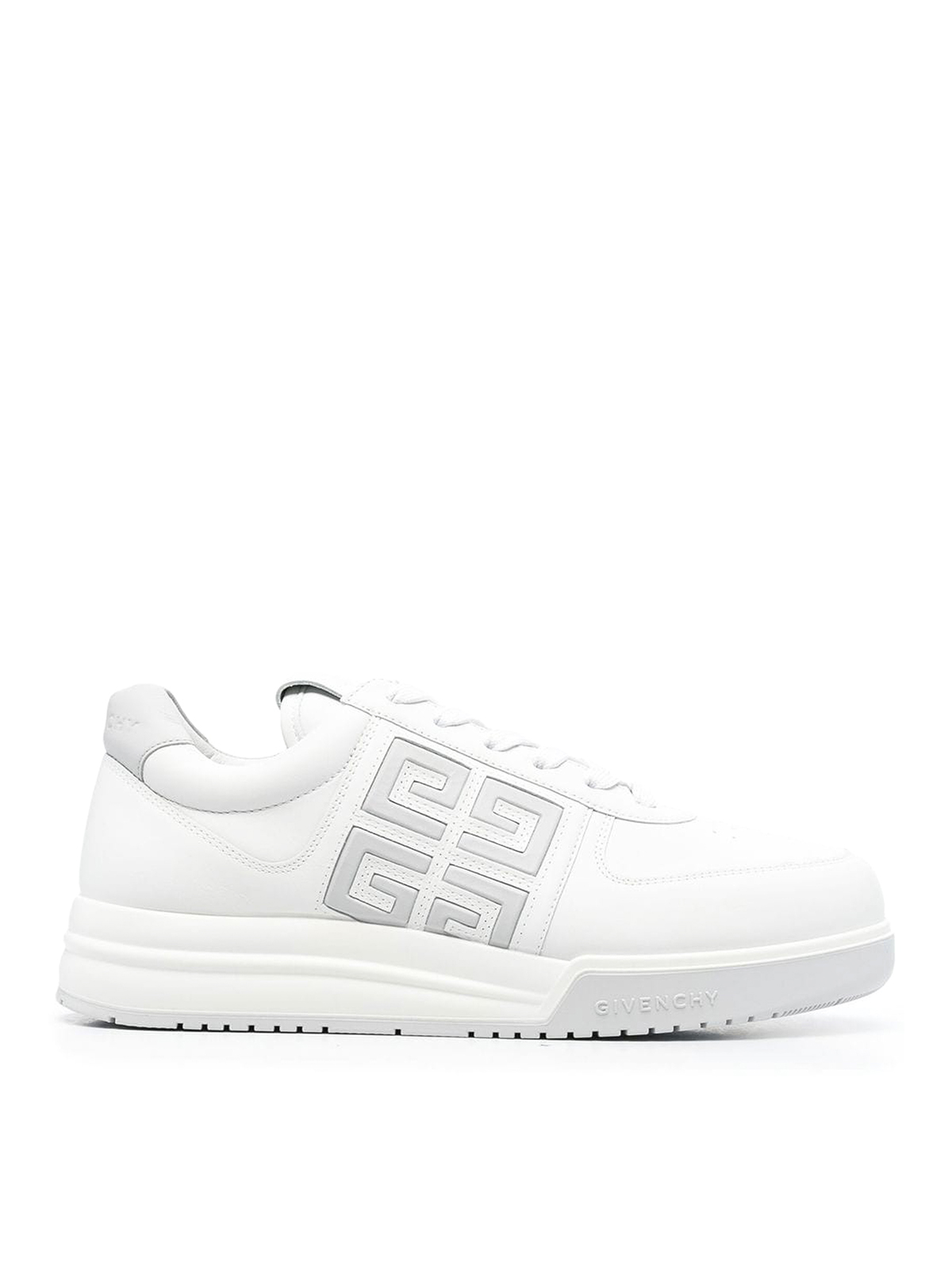 Shop Givenchy Leather Sneakers In Blanco