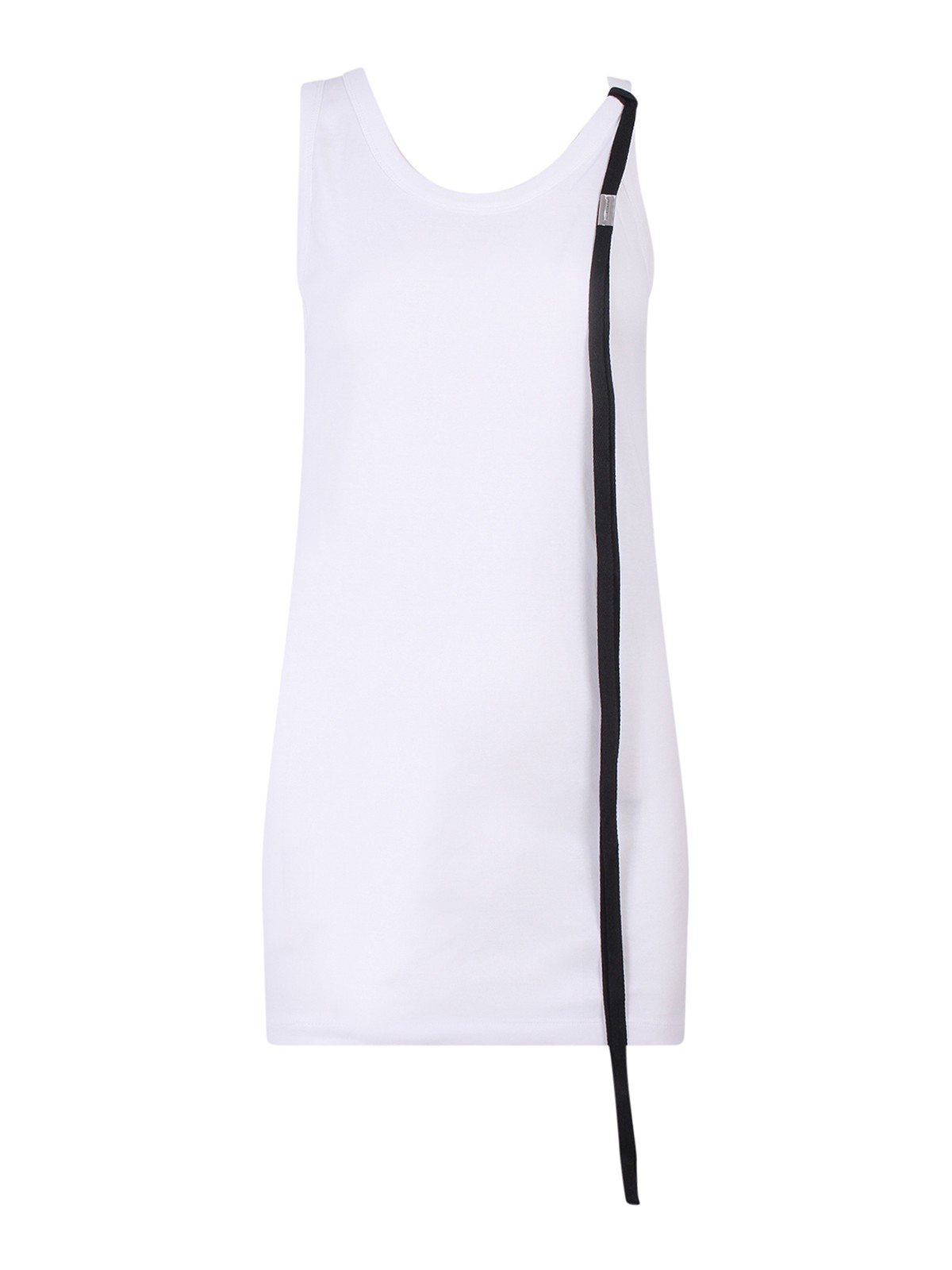 Shop Ann Demeulemeester Long Cotton Tank Top In White