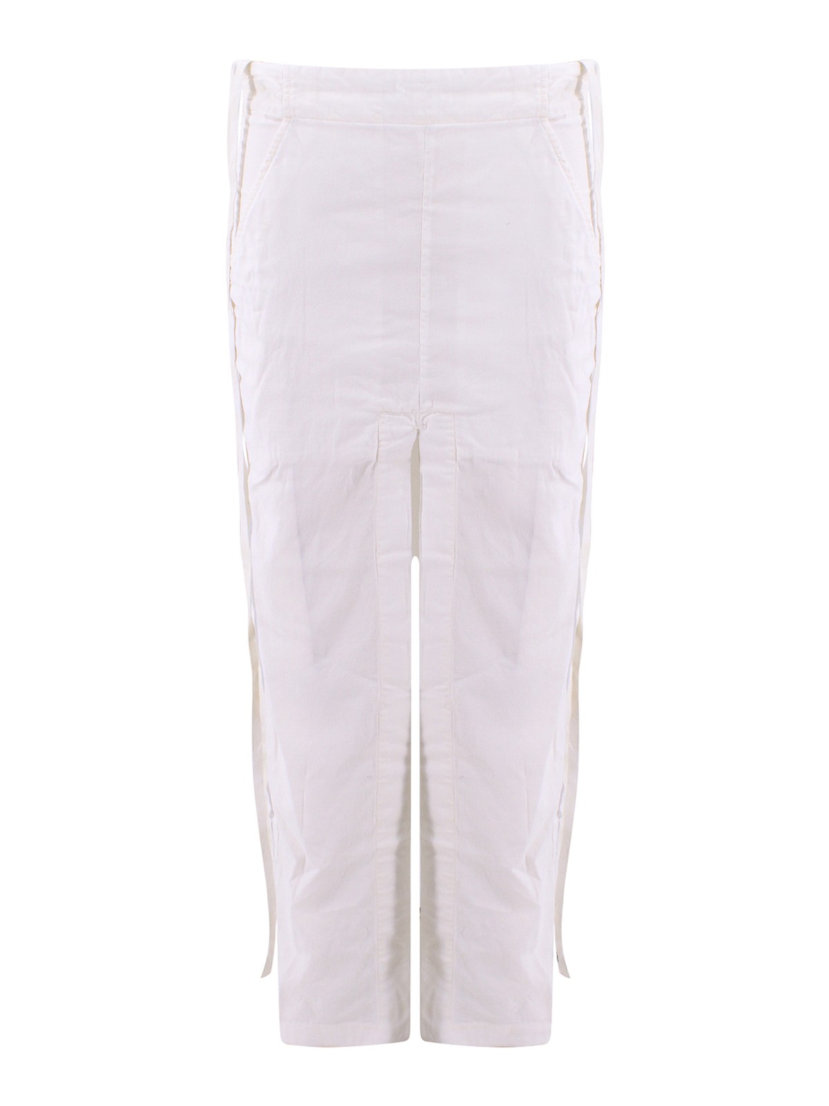 Ann Demeulemeester Long Cotton Skirt With Slits In White