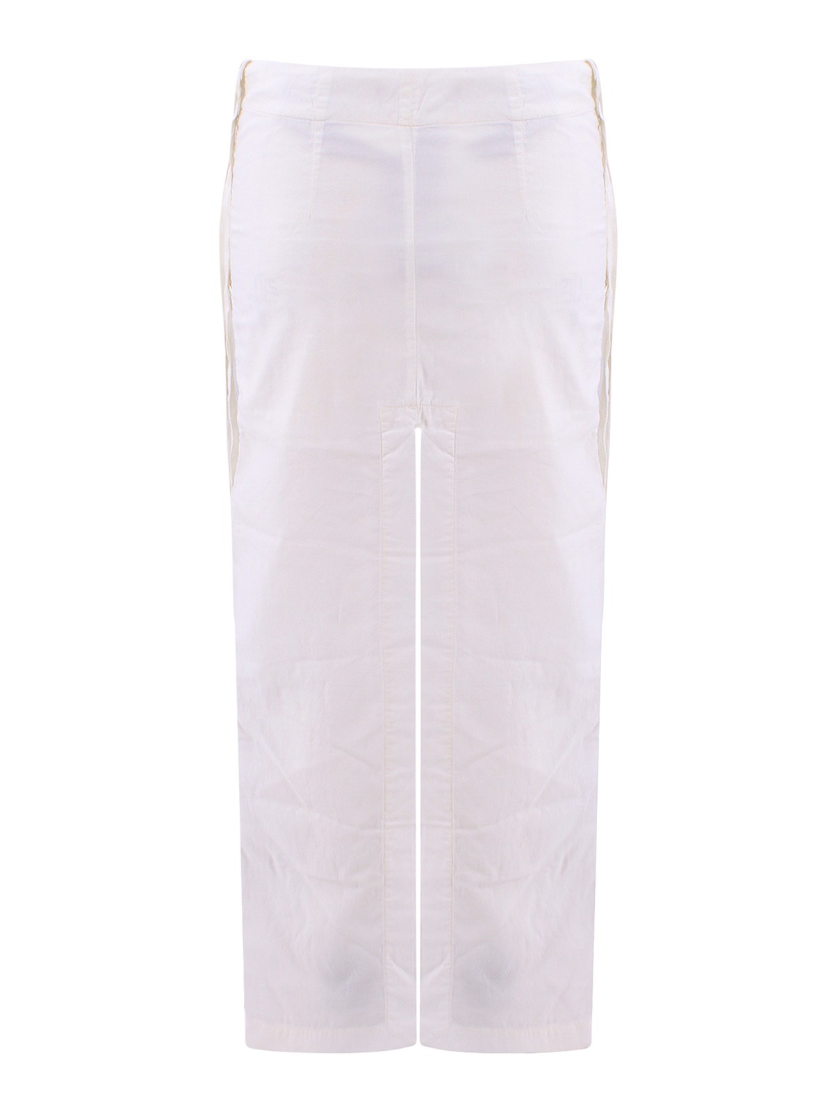 Shop Ann Demeulemeester Long Cotton Skirt With Slits In White