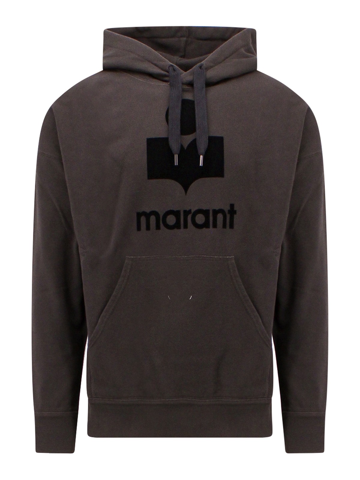 Isabel Marant Cotton Sweatshirt With Flocked Logo In Black