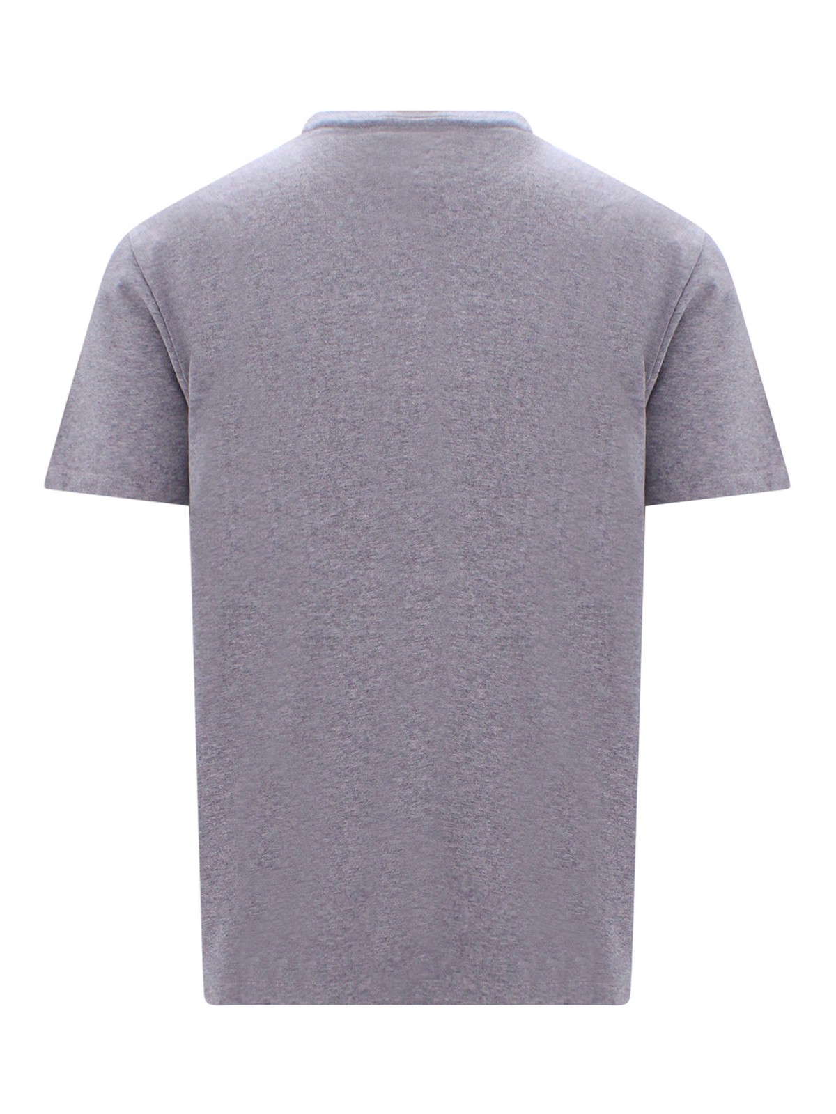 Shop Maison Kitsuné Cotton T-shirt With Embroidered Logo In Grey