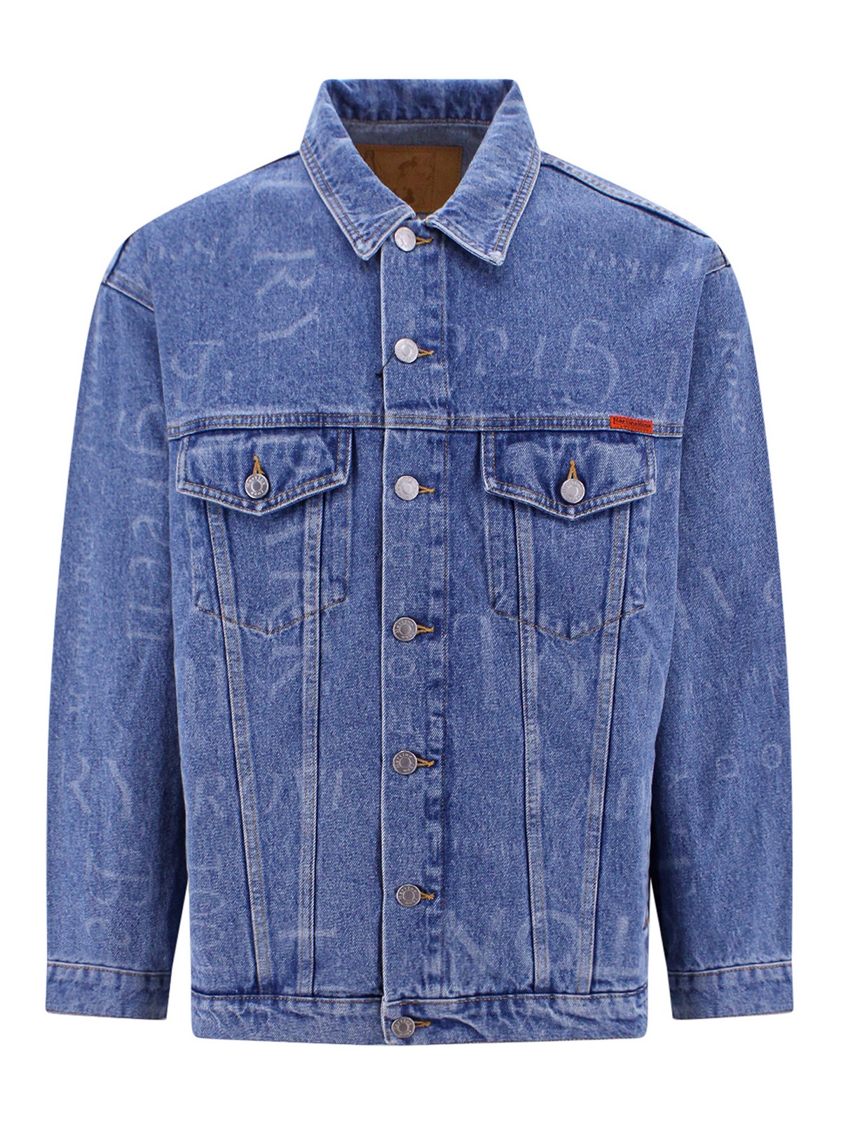 Shop Martine Rose Cotton Jacket With Streetnames Print In Blue