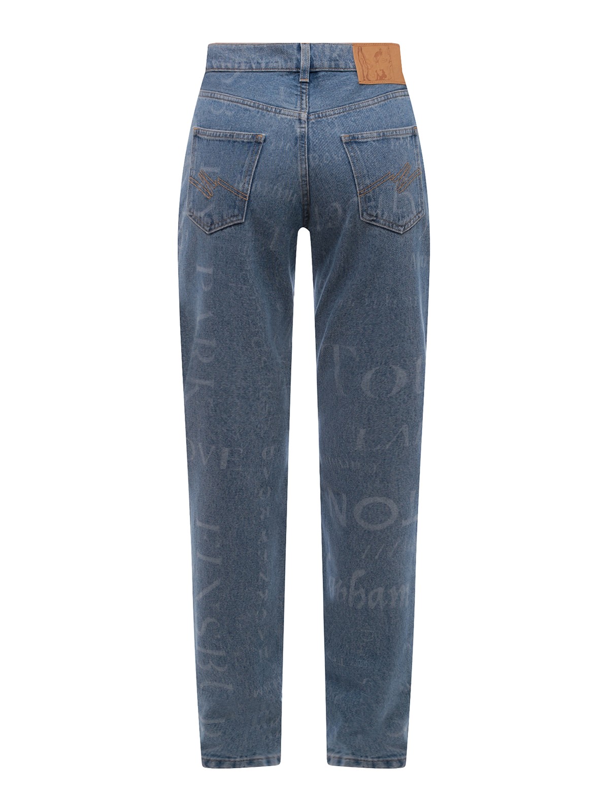 Shop Martine Rose Cotton Jeans With All-over Streetnames Print In Blue