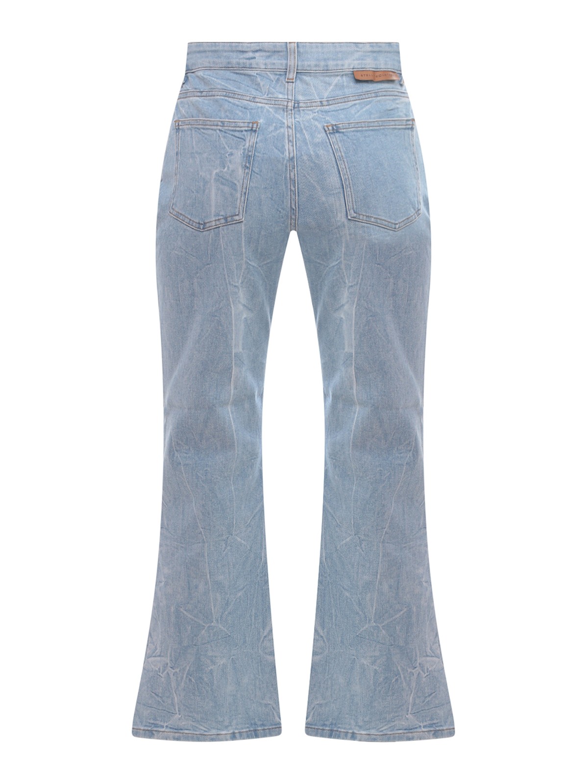 Shop Stella Mccartney Crinkle Denim Jeans In Azul