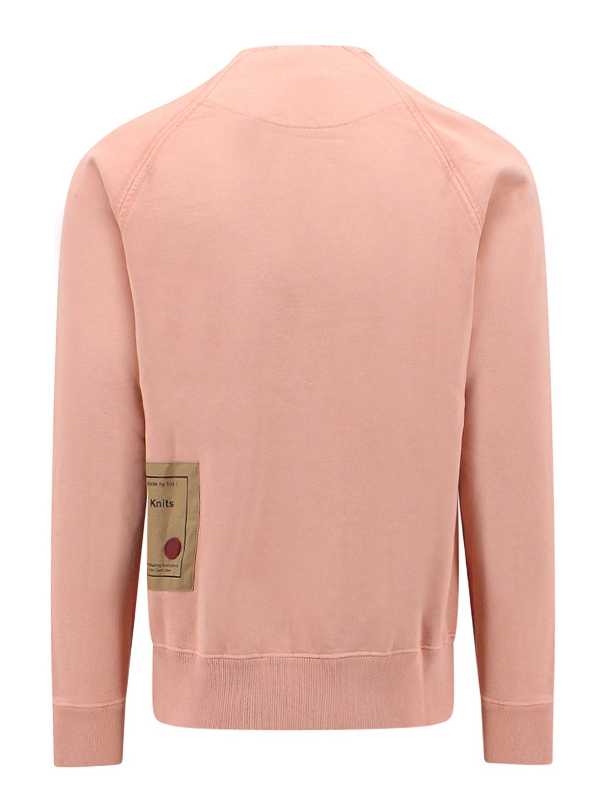 Shop Ten C Cotton Sweatshirt With Logo Patch On The Back In Nude & Neutrals