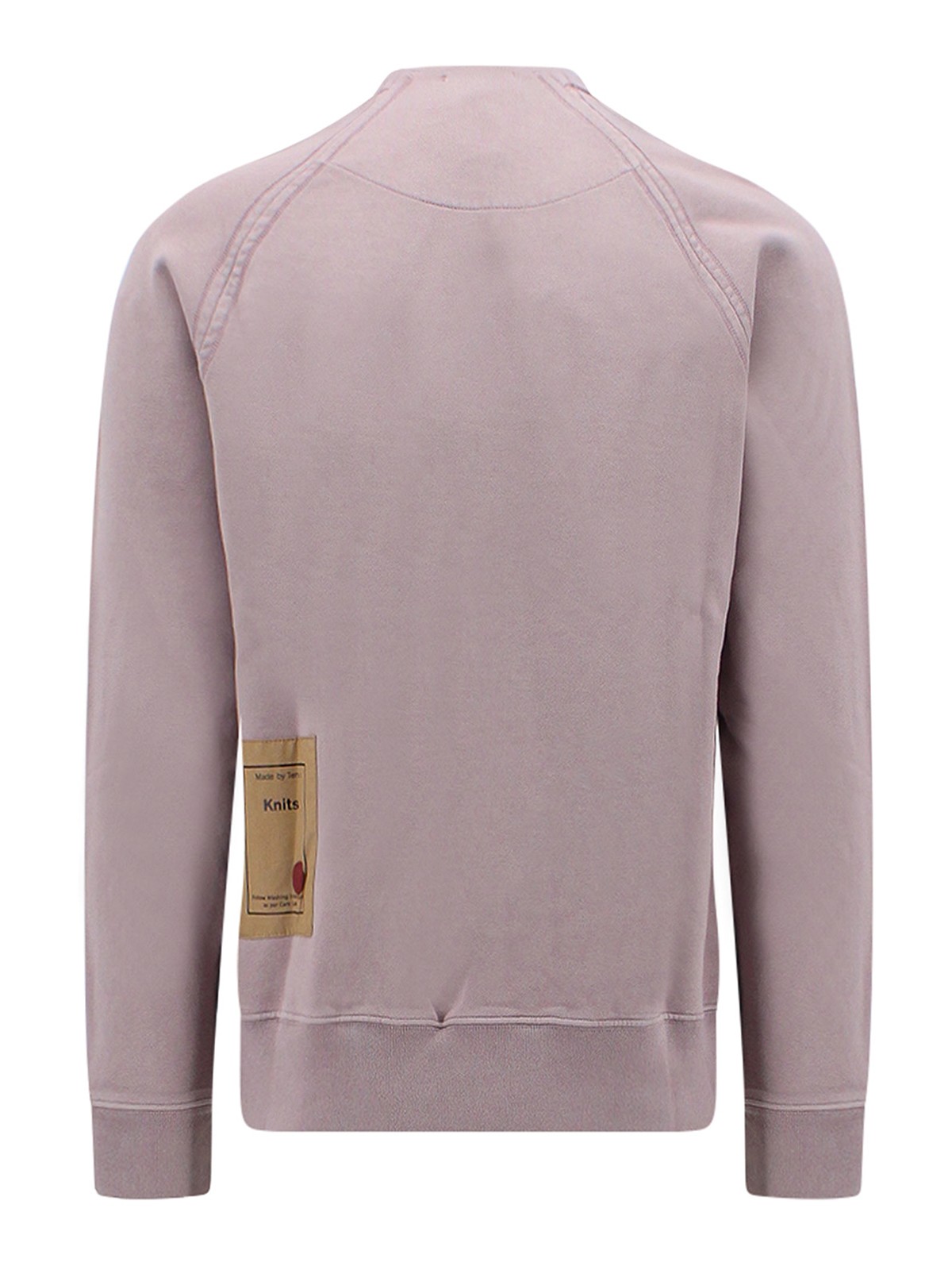 Shop Ten C Cotton Sweatshirt With Logo Patch On The Back In Purple