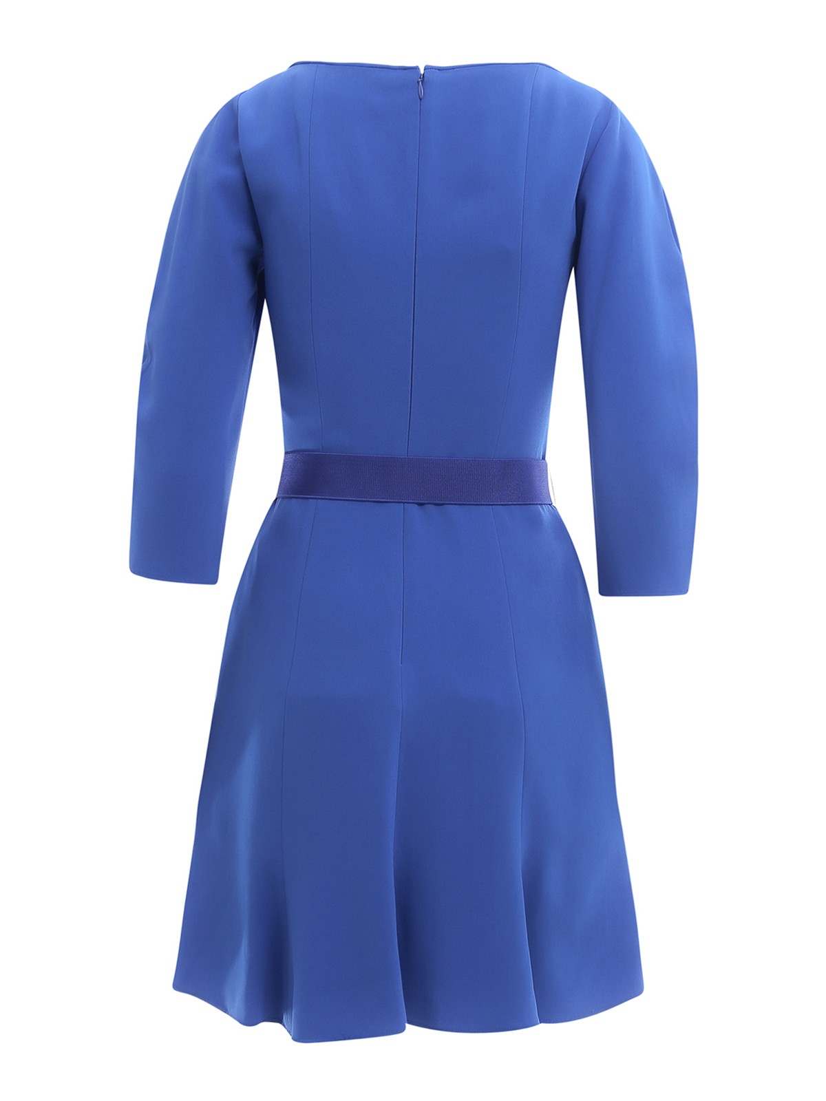 Shop Stella Mccartney Flared Dress With Fluo Belt In Azul