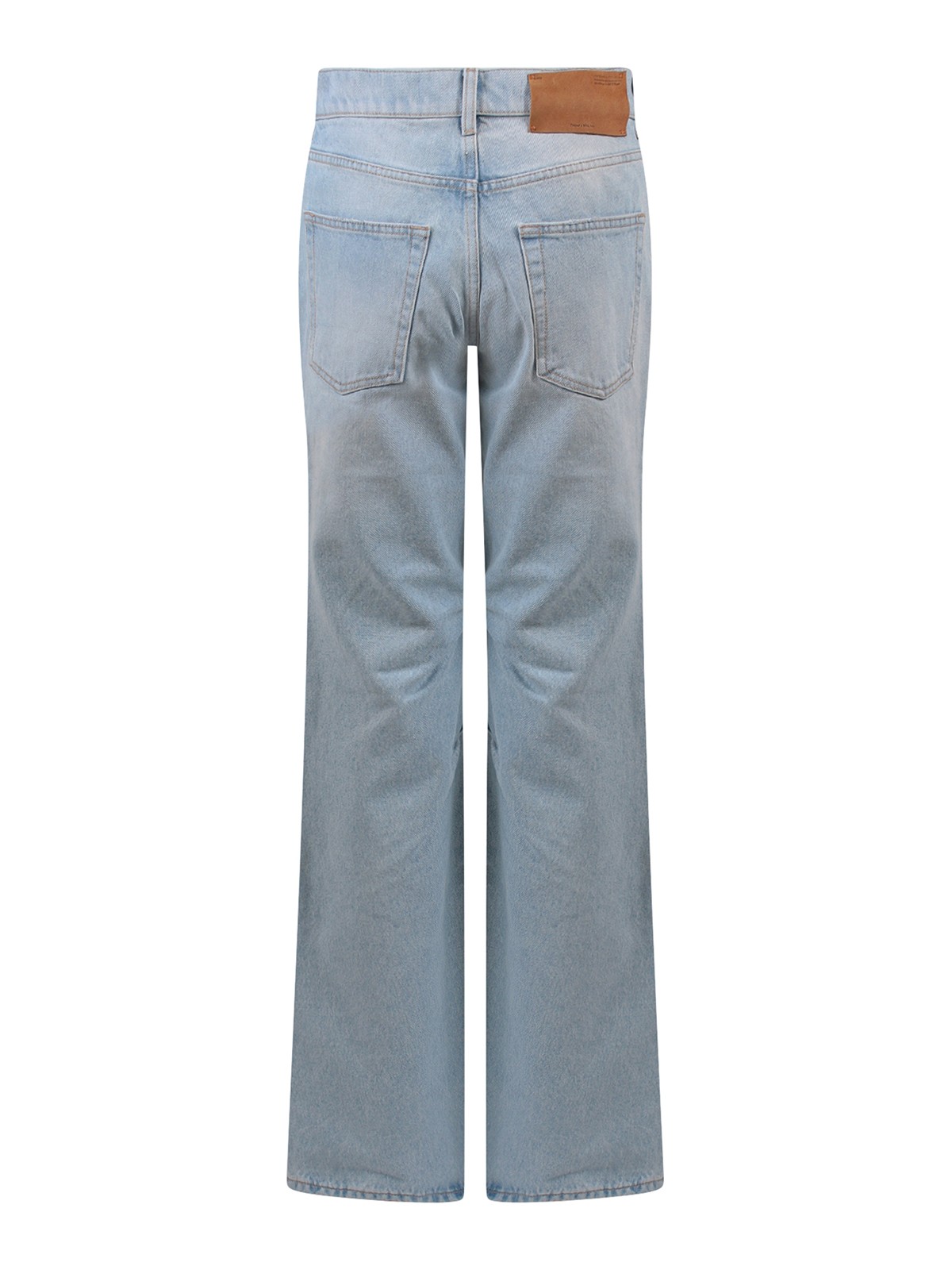 Shop Off-white Flared Five Pockets Baggy Jeans In Blue