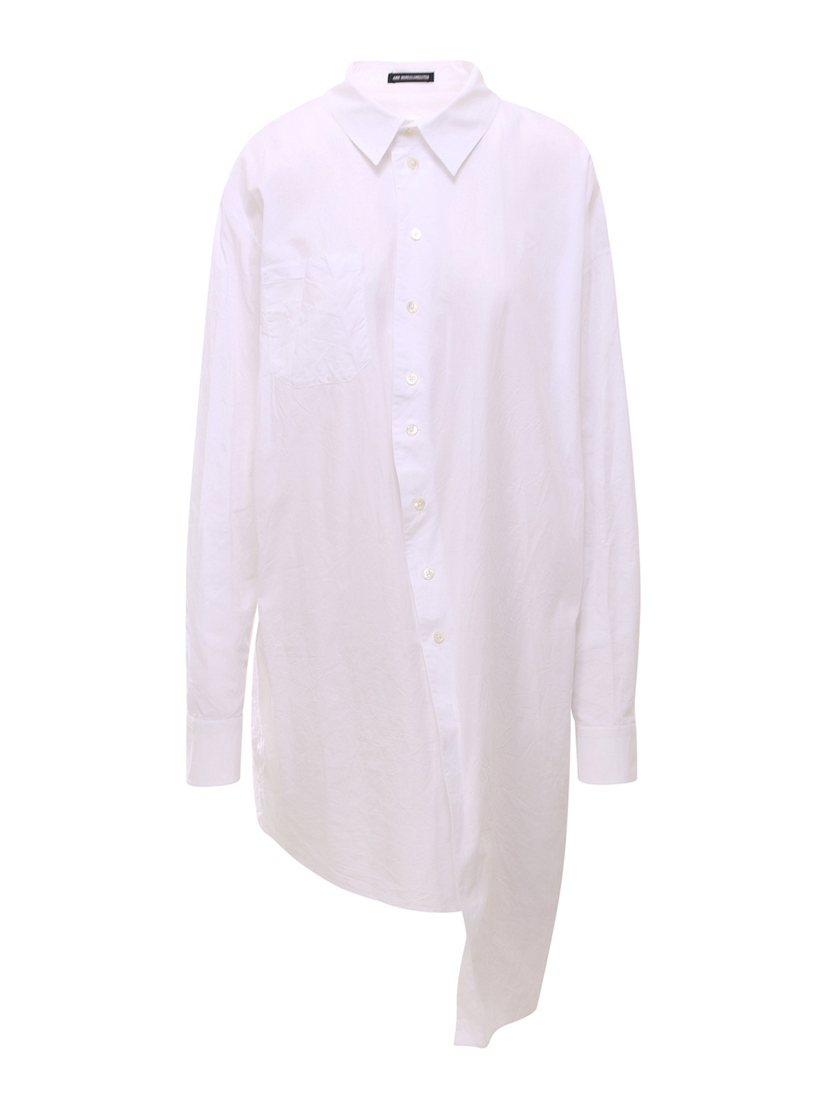 Shop Ann Demeulemeester Long Cotton Shirt In Blanco