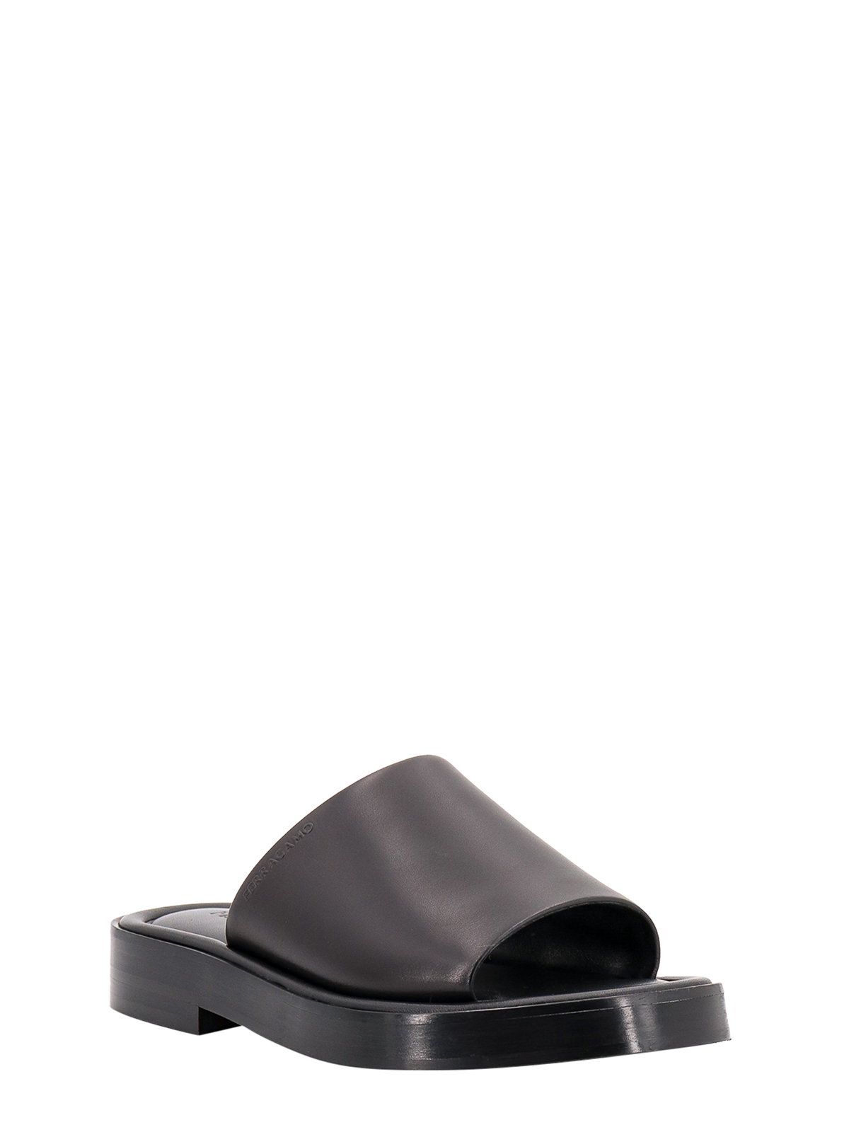 Shop Ferragamo Leather Sandals In Negro
