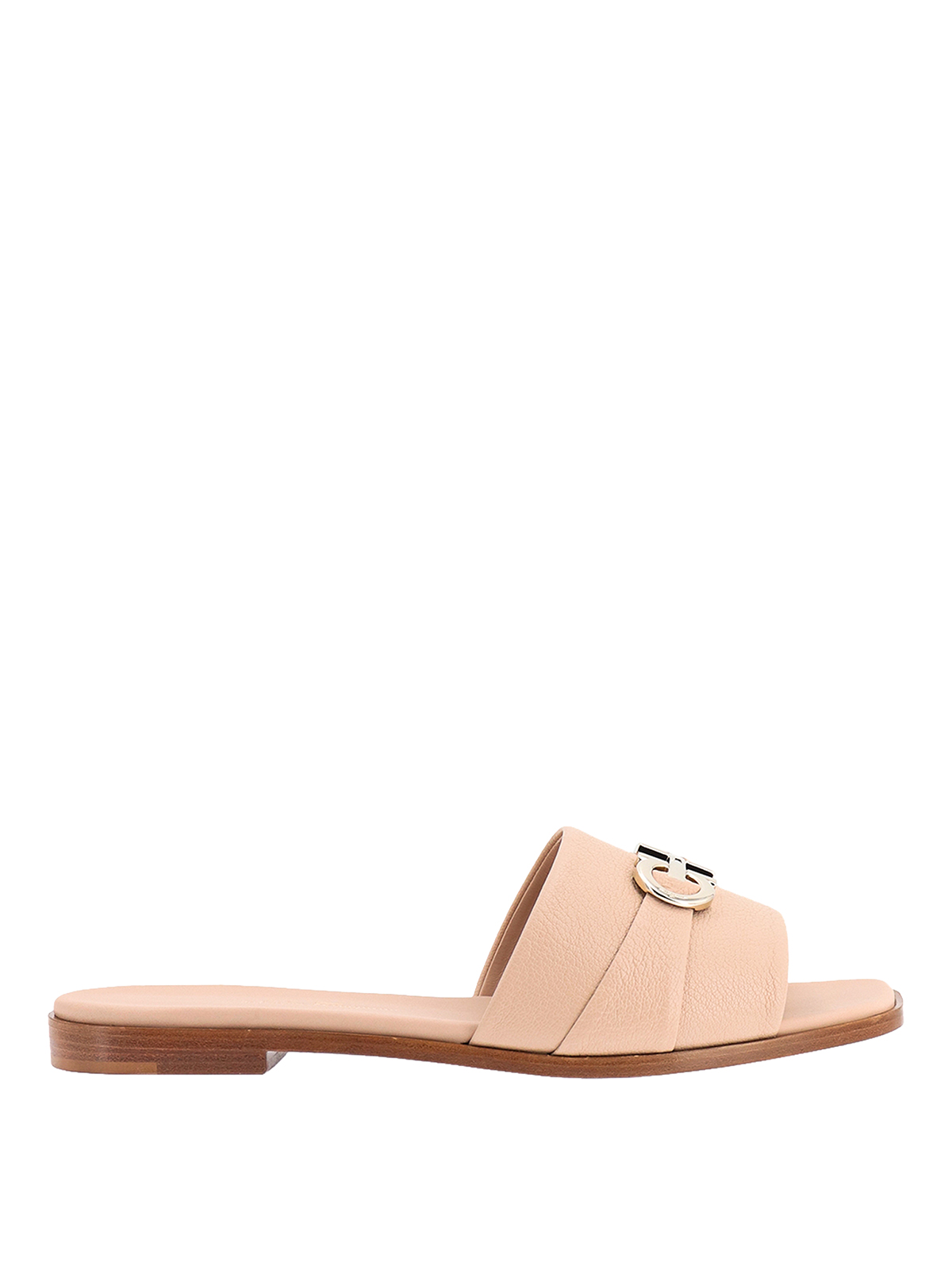 Ferragamo Leather Sandals In Nude & Neutrals