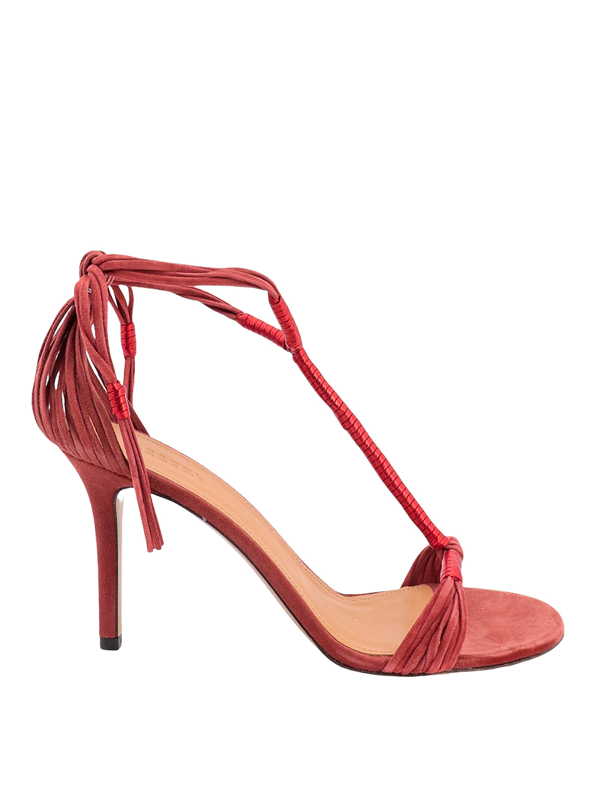 Shop Isabel Marant Suede Sandals In Red