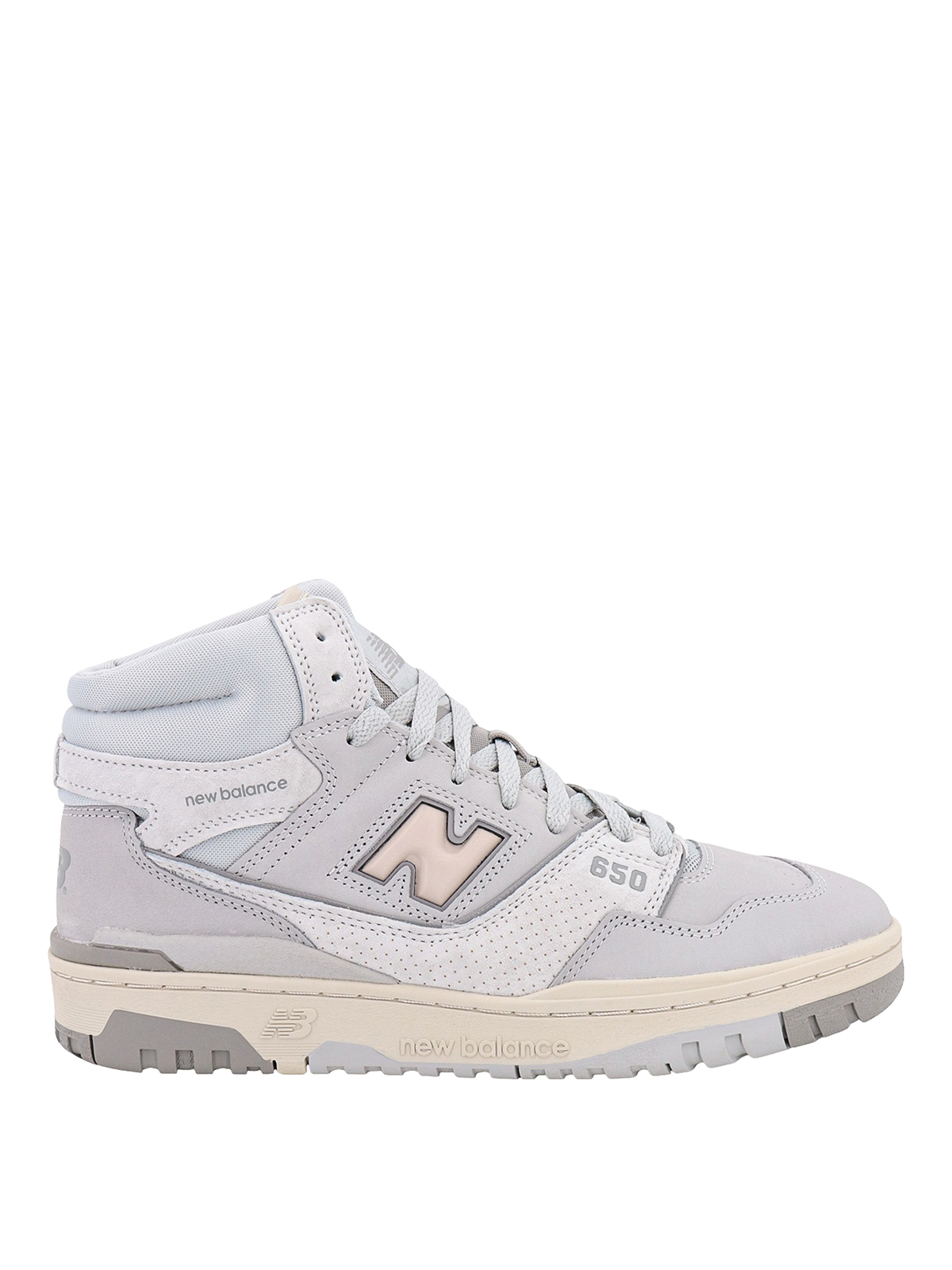 New Balance 650 Leather Sneakers With Logo Detail In Grey